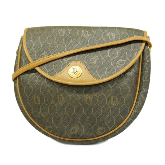 CHRISTIAN DIOR  Honeycomb Women's PVC,Leather Shoulder Bag Black,Brown