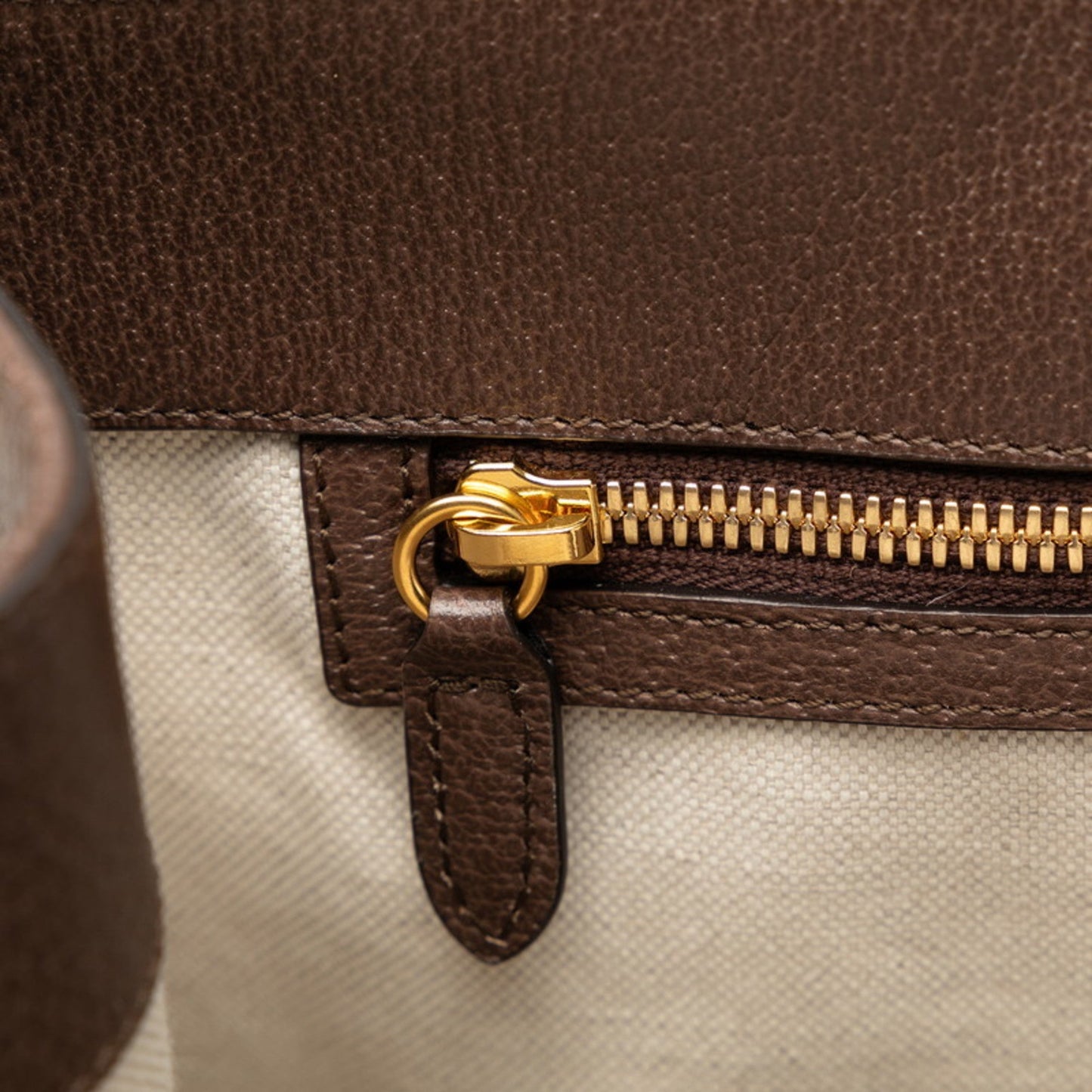 Gucci Beige Multi-Color Canvas Leather Shoulder Bag Tote Bag ( )