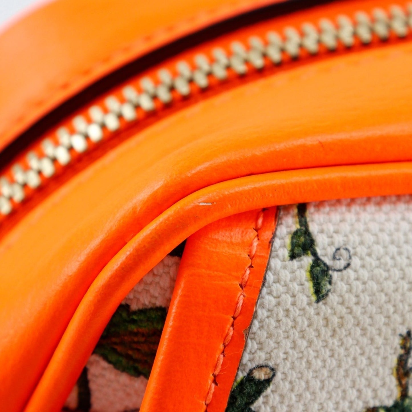 Gucci Orange Canvas Leather Shoulder Bag ( )