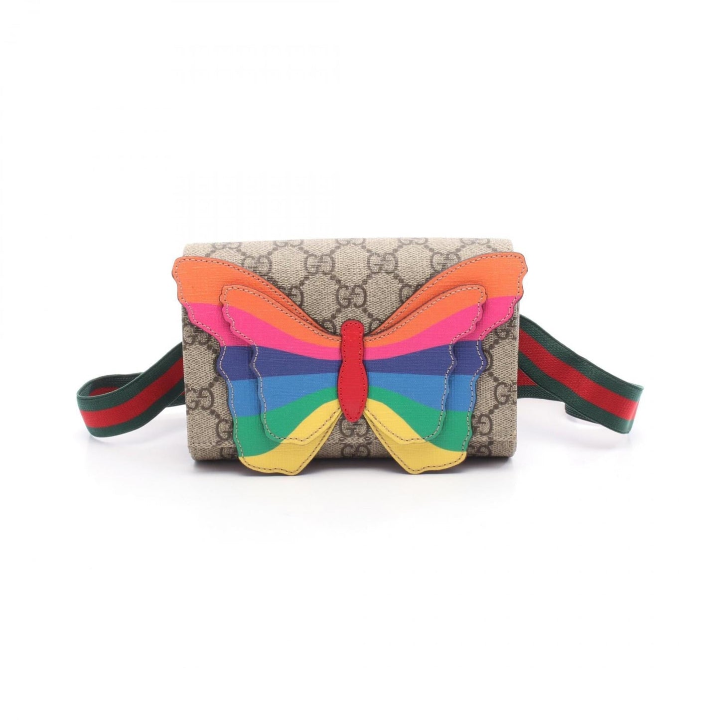 Gucci Beige Multi-Color Pvc Coated Canvas Leather Fanny Pack ( )