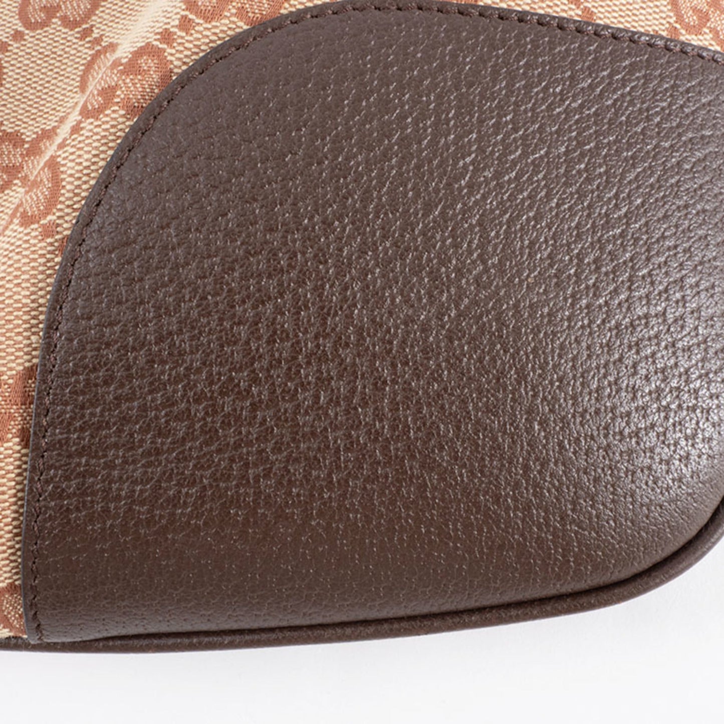 Gucci Beige Brown Gg Canvas Leather Shoulder Bag ( )