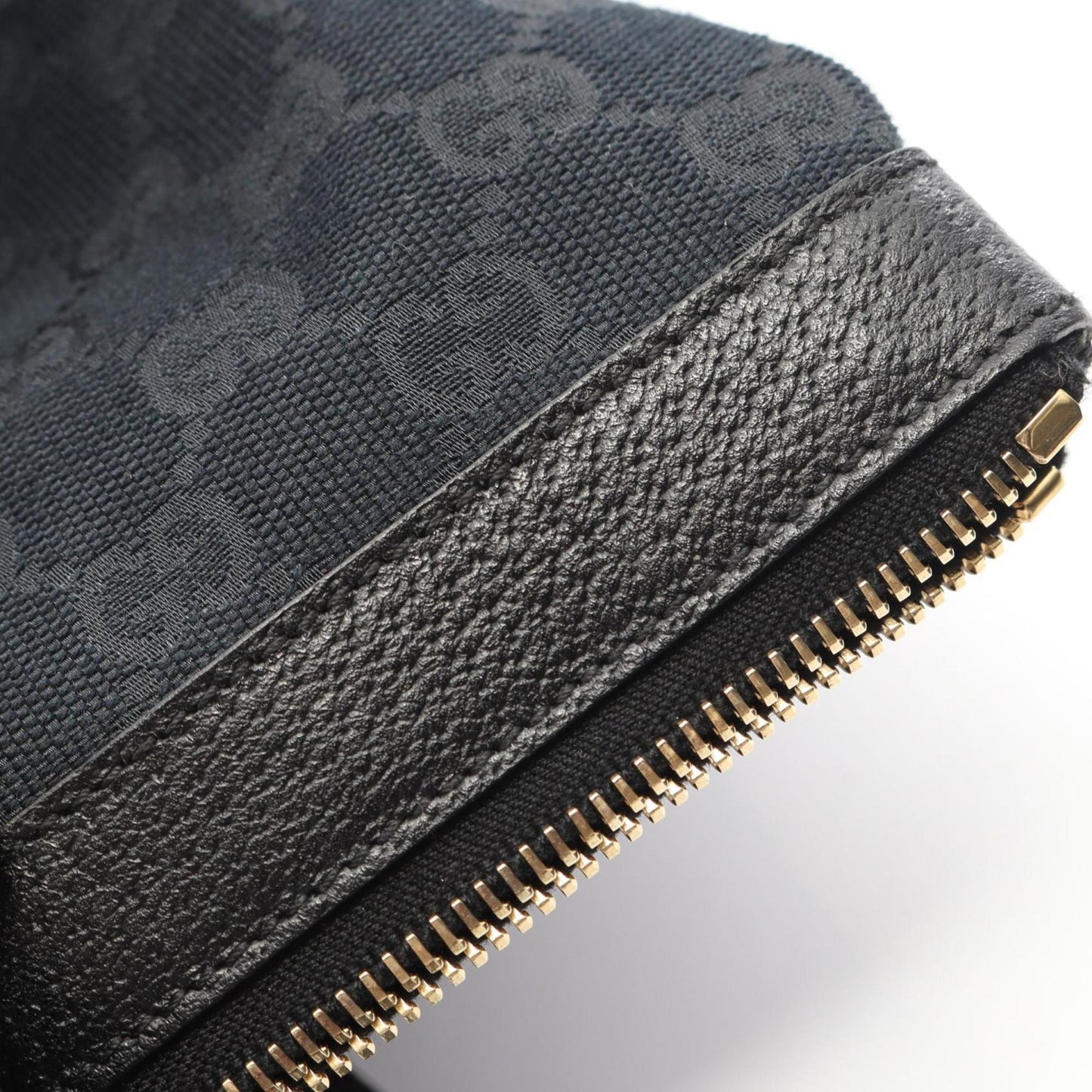 Gucci Black Gg Canvas Leather Tote Bag ( )