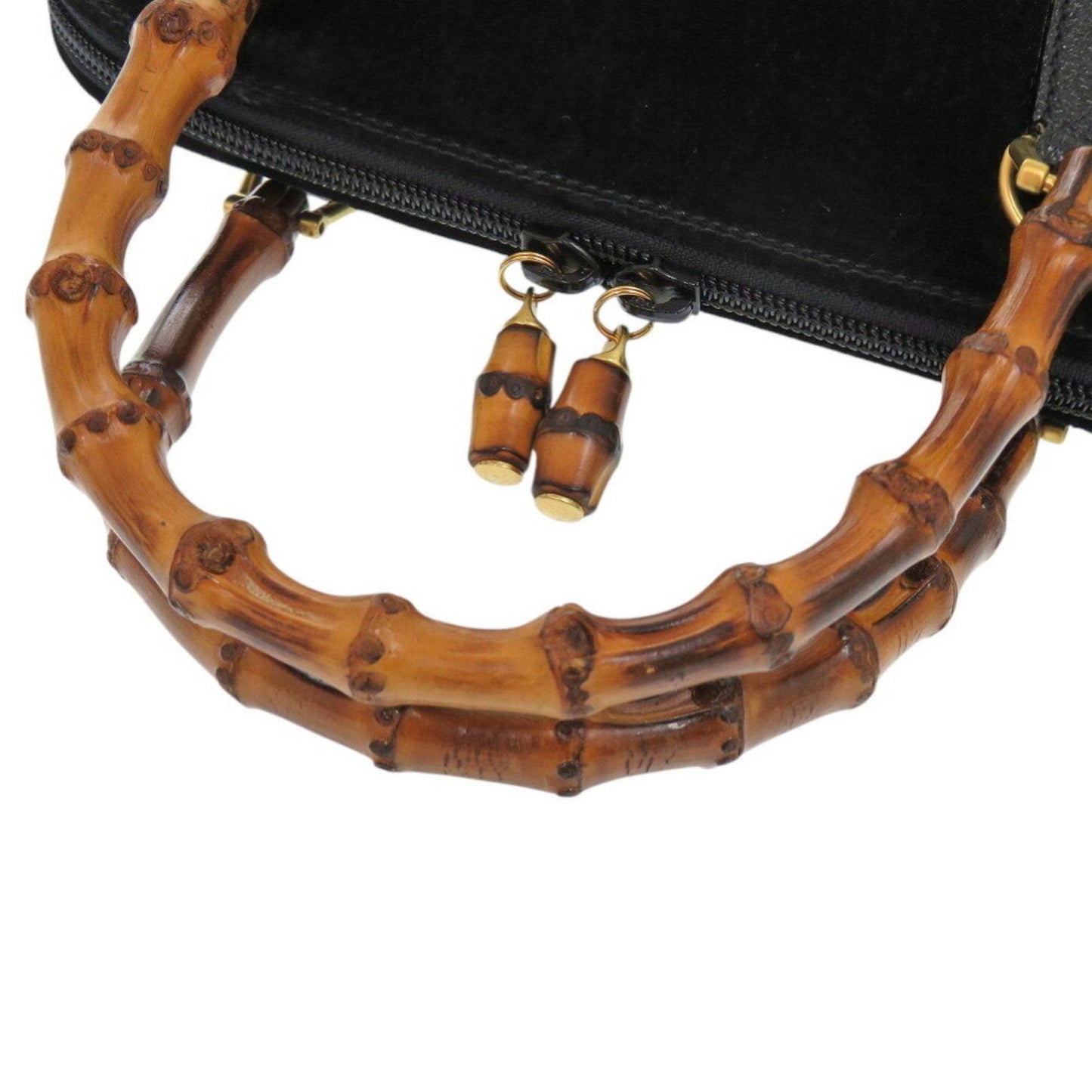 Gucci Black Bamboo Suede Handbag ( )