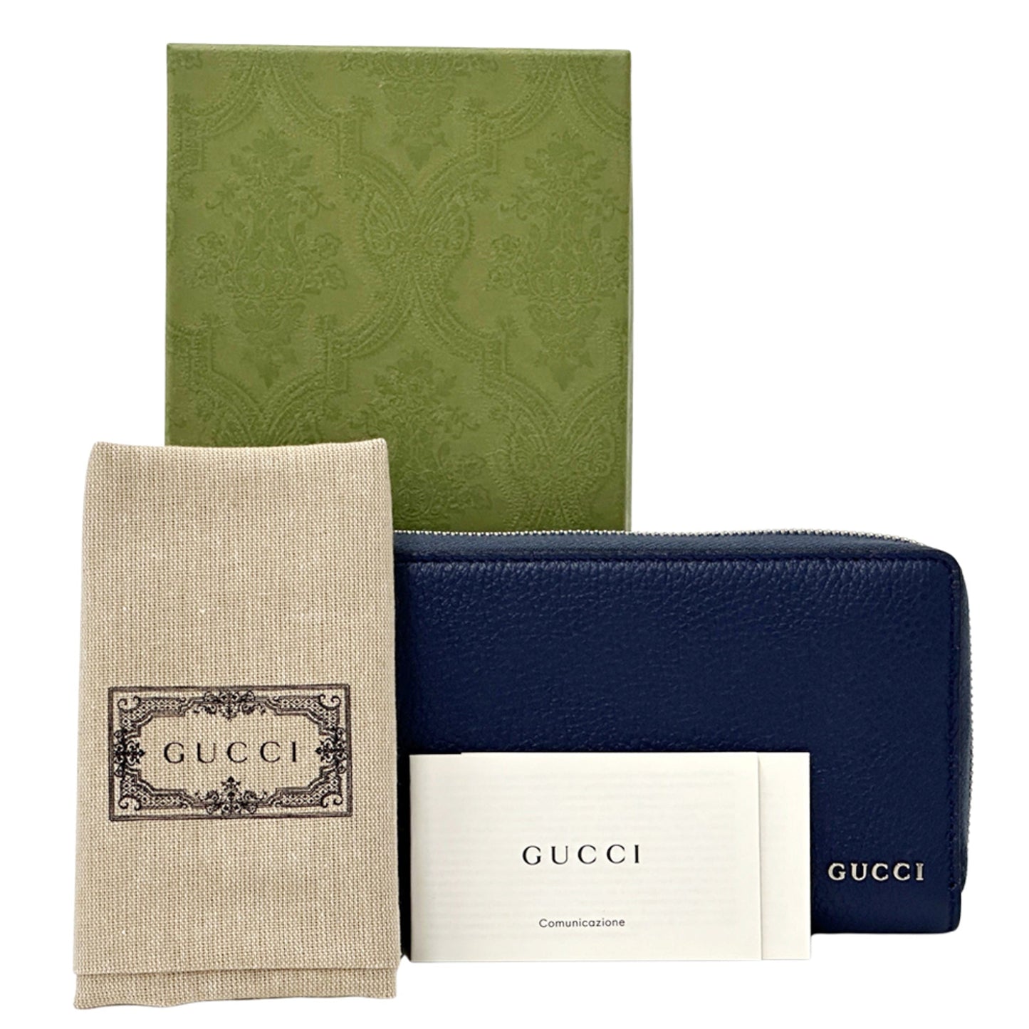 Gucci Blue Leather Long Bill Wallet (Bi-Fold) ( )
