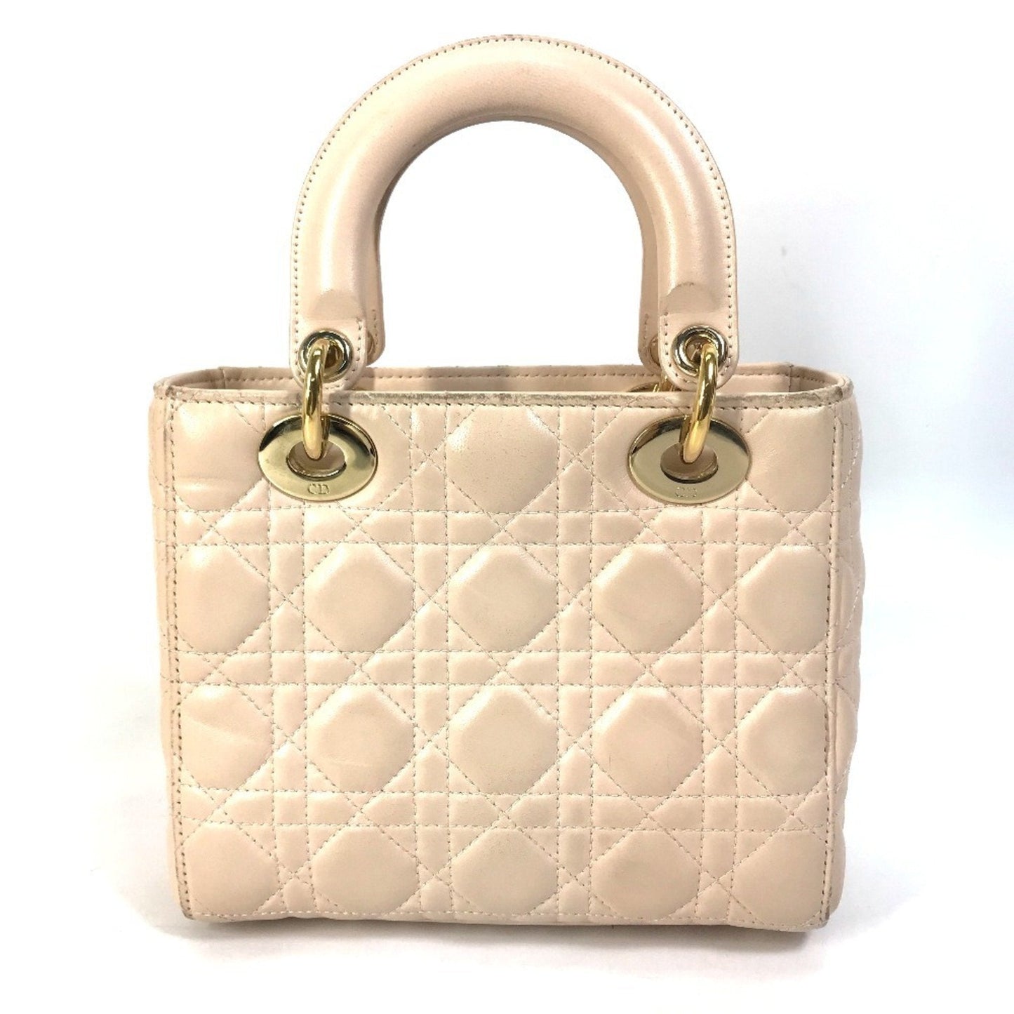 Christian Dior Pink Beige Leather Handbag Shoulder Bag ()