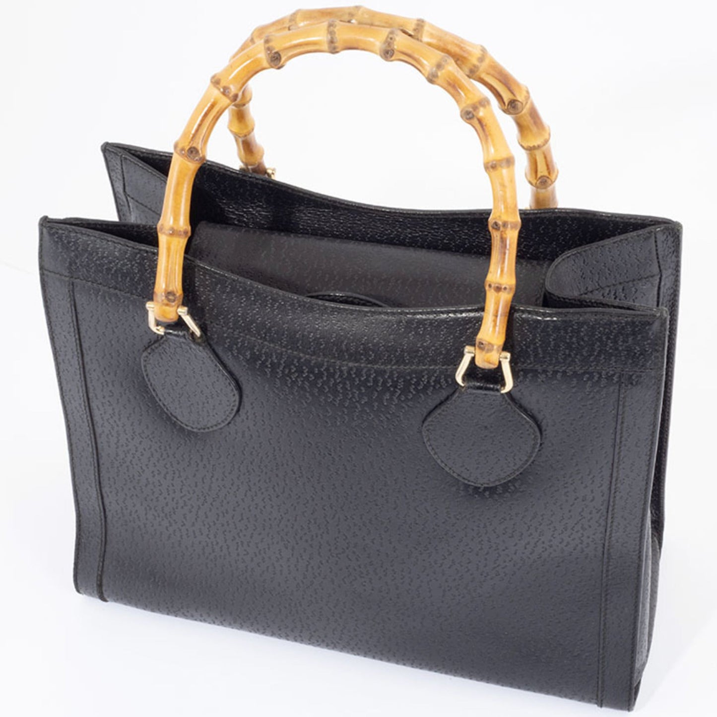 Gucci Black Leather Tote Bag ( )