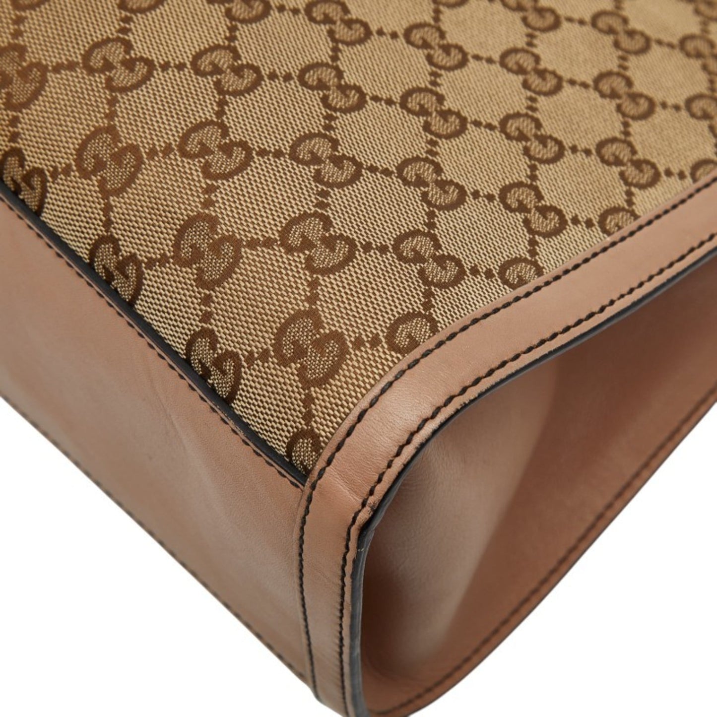 Gucci Gg Canvas Beige Pink Gg Canvas Leather Shoulder Bag ( )