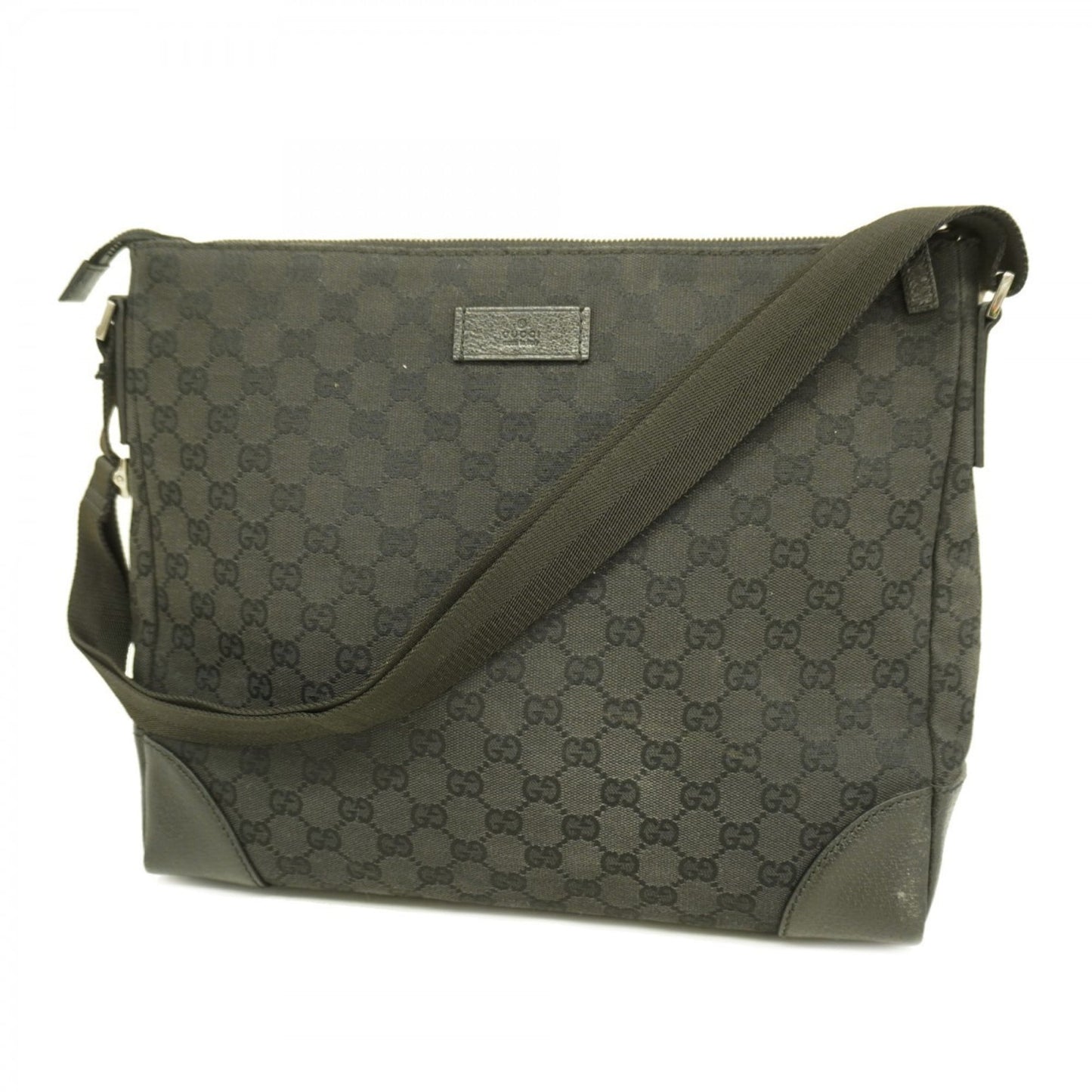 Gucci Black Canvas Shoulder Bag ( )