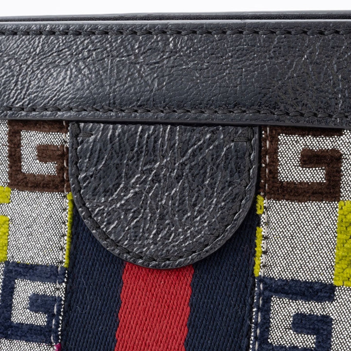 Gucci Multi-Color Canvas Leather Shoulder Bag ( )