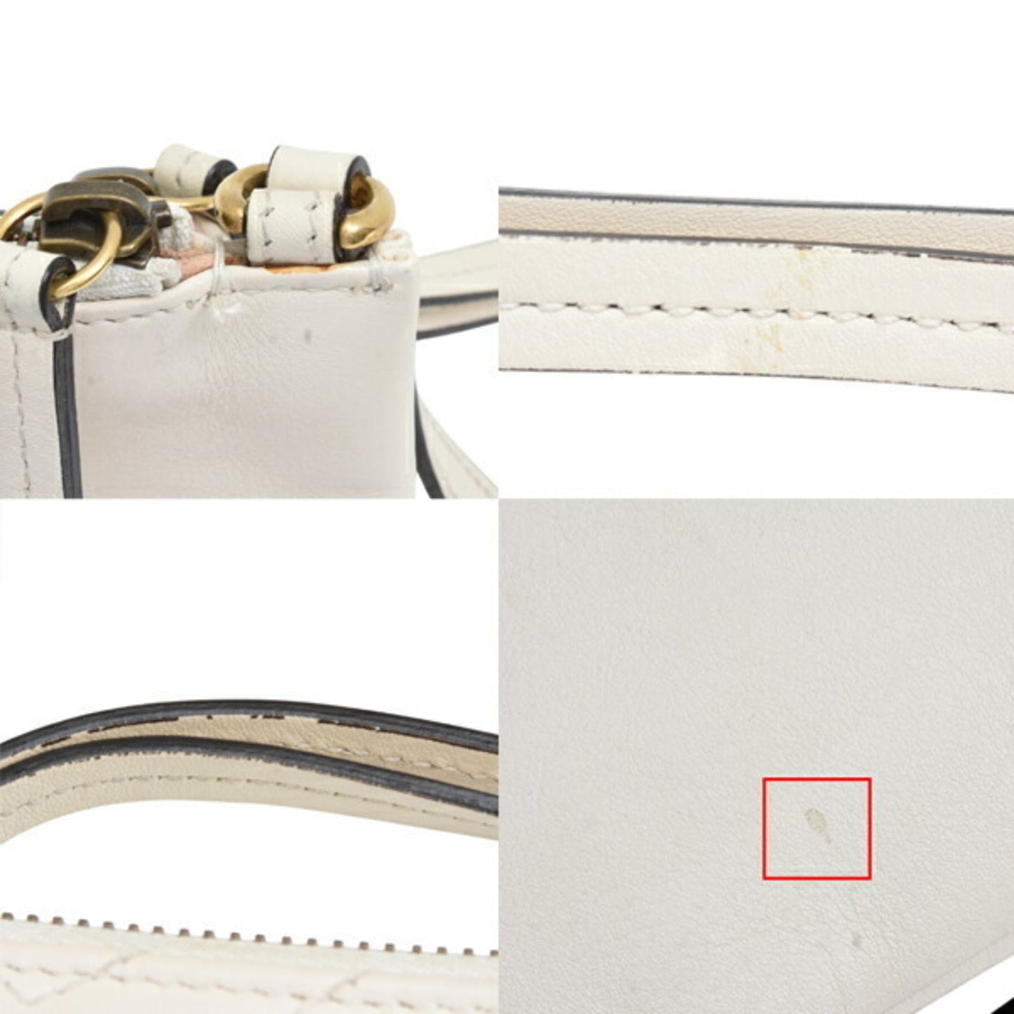 Gucci White Leather Pochette Pouch Shoulder Bag ( )