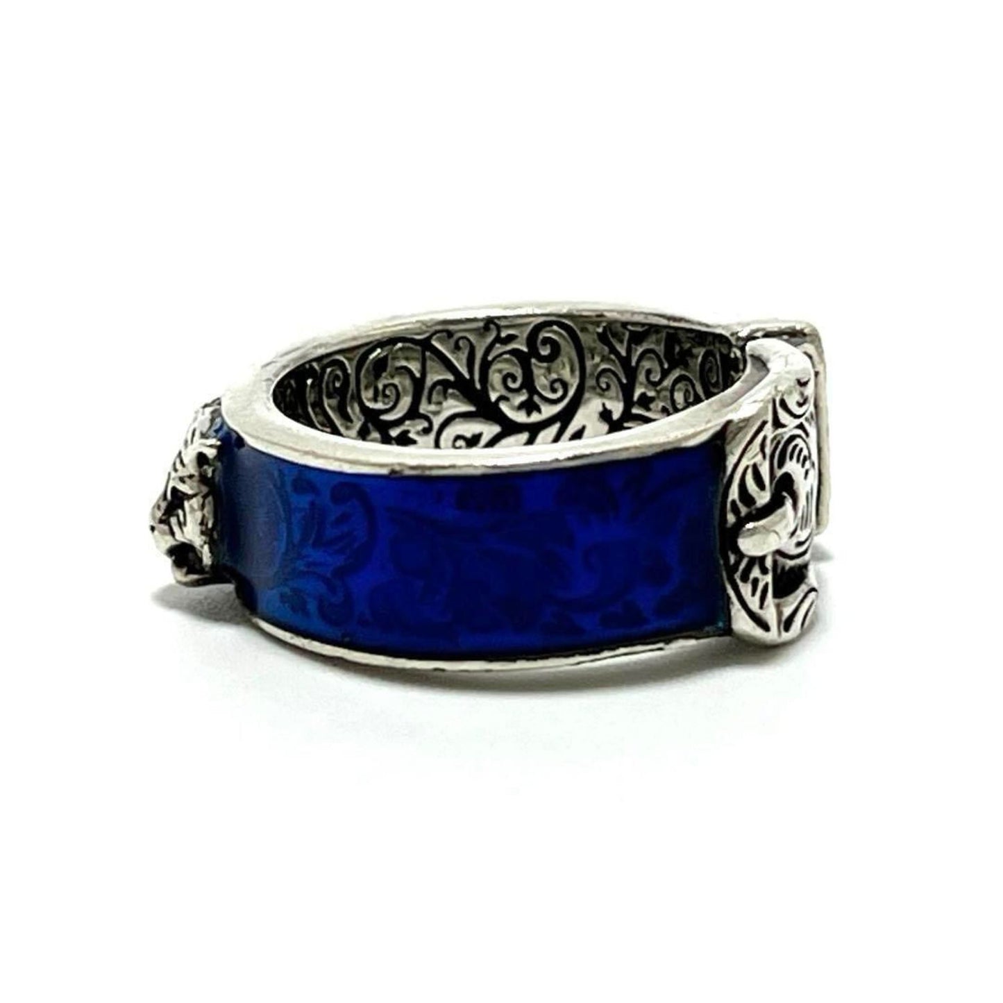 Gucci Blue Enamel Silver 925 Band Ring ( )