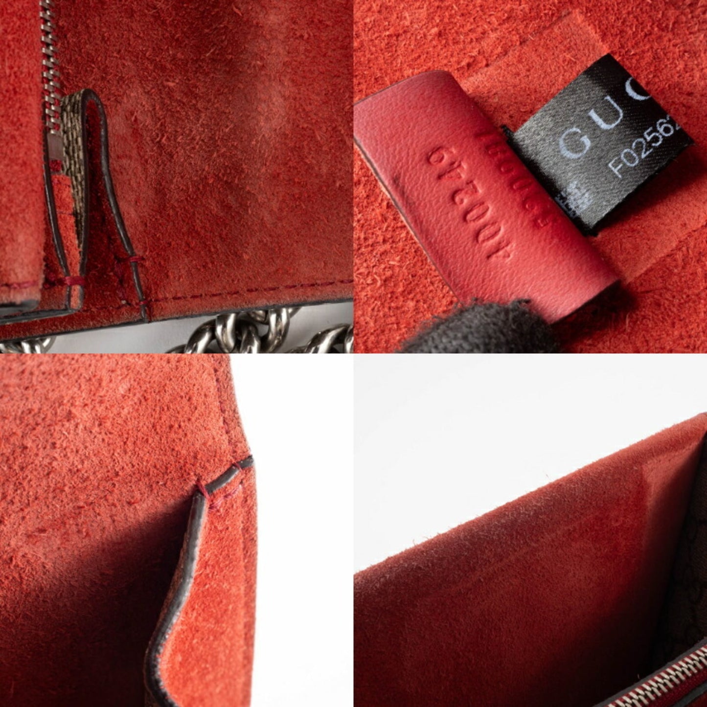 Gucci Beige Red Color Gg Supreme Leather Shoulder Bag ( )