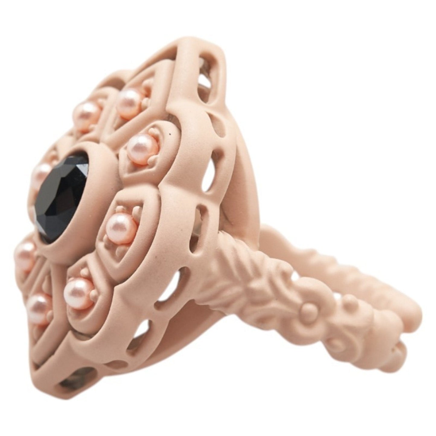 Gucci Pink Artificial Pearl Plastic Band Ring ( )