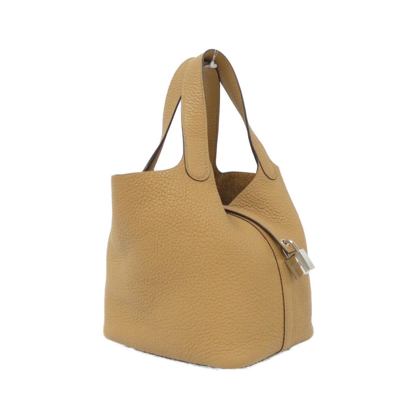 Hermes Mini Beige Gold Gold Brown Taurillon Clemence Leather Handbag ( )