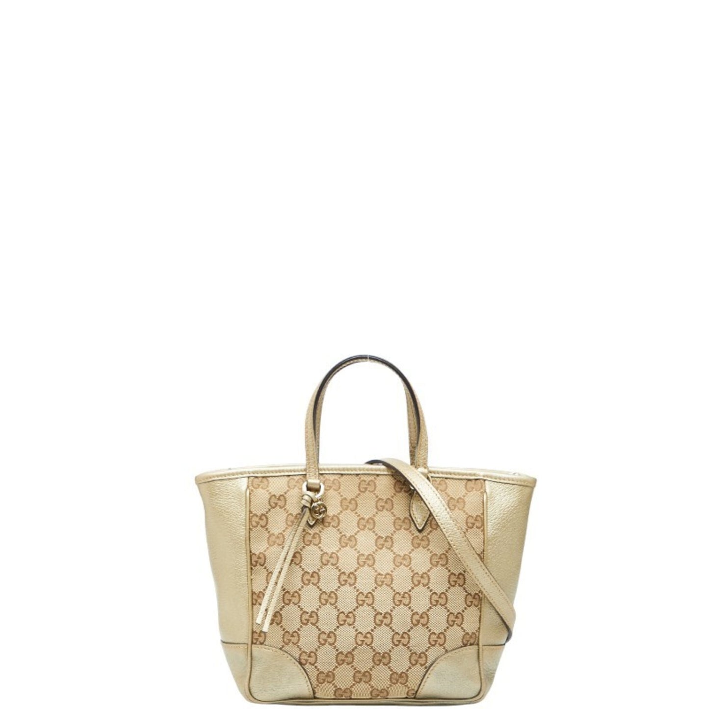 Gucci Gg Canvas Beige Gold Gg Canvas Leather Handbag Shoulder Bag ( )