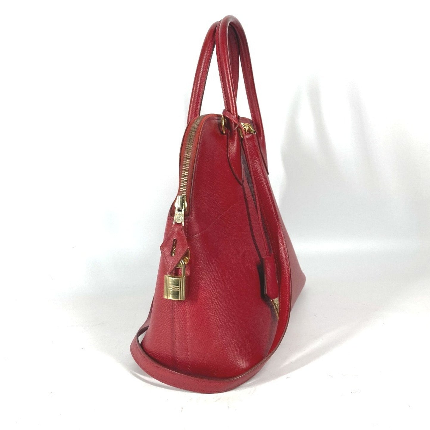Hermes Red Color Courchevel Leather Handbag Shoulder Bag Tote Bag ( )