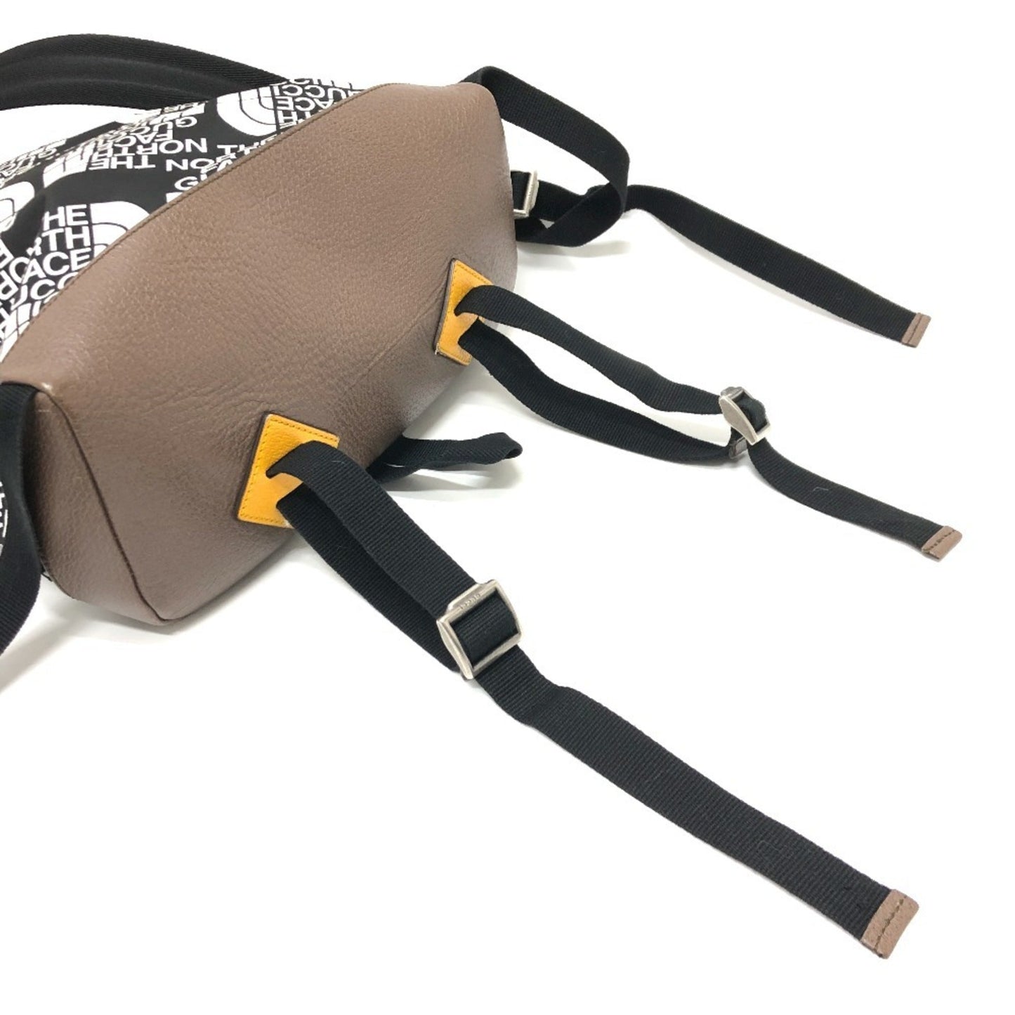 Gucci Black Brown White Nylon Leather Backpack ( )