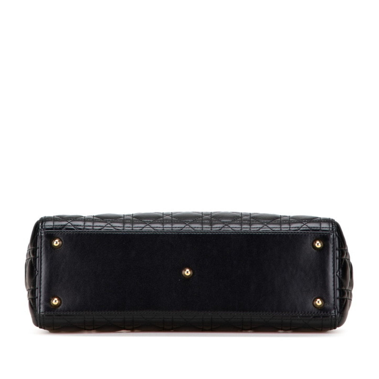 Christian Dior Lady Dior Black Leather Handbag Shoulder Bag ()