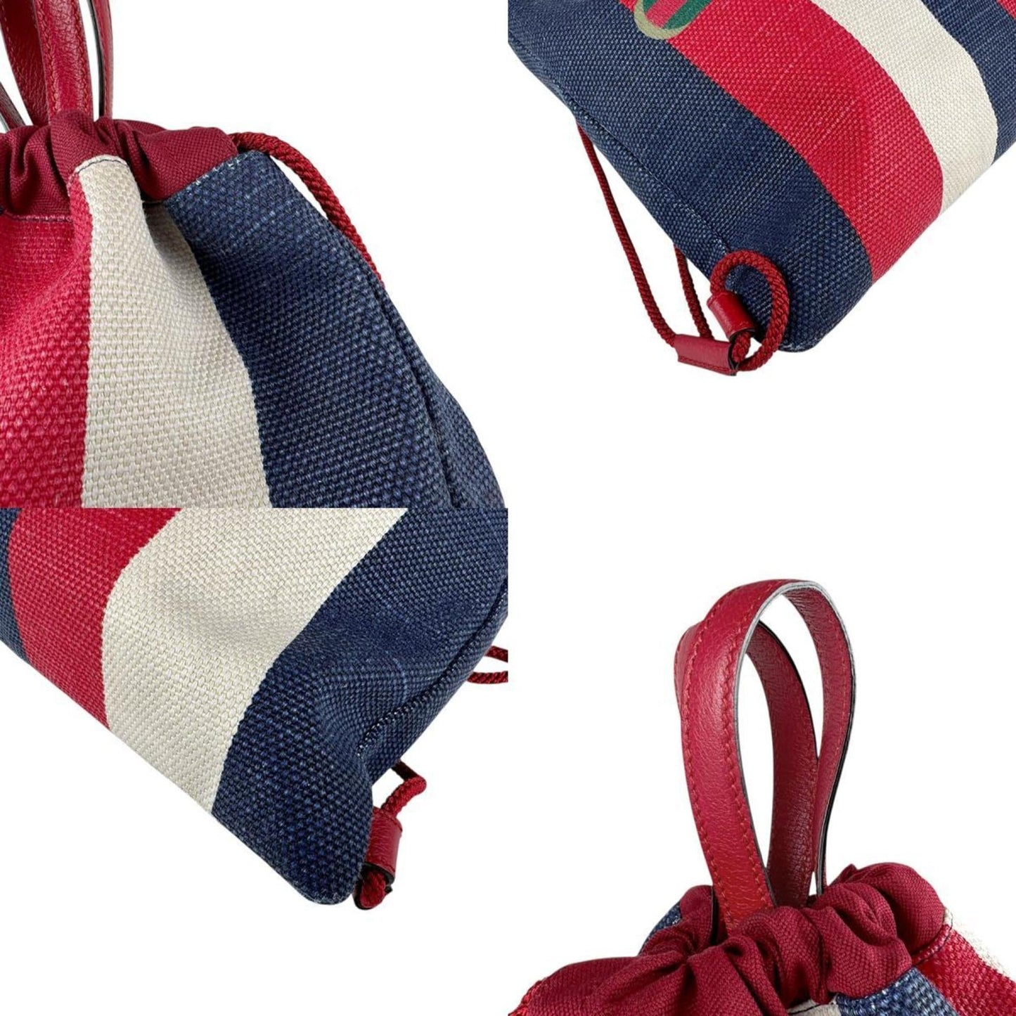 Gucci Blue Red Color White Backpack ( )