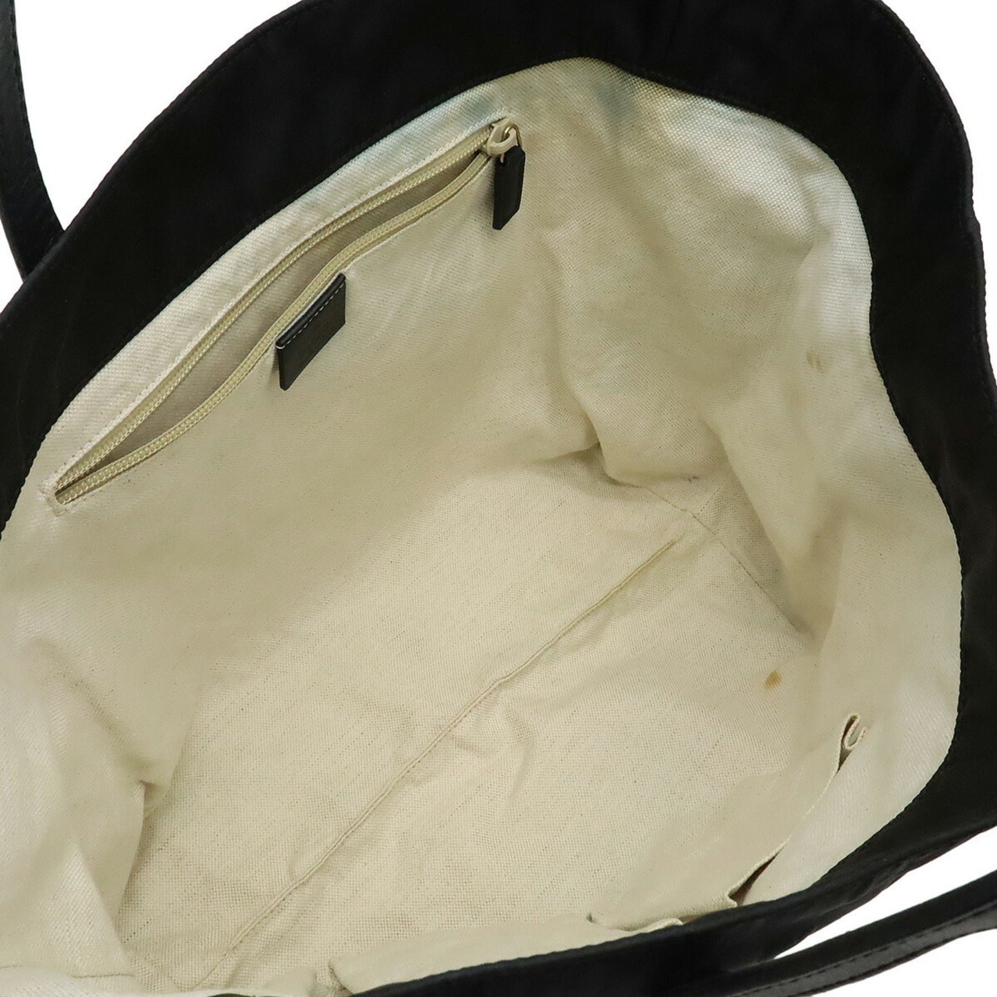 Gucci Black Nylon Leather Handbag Tote Bag ( )