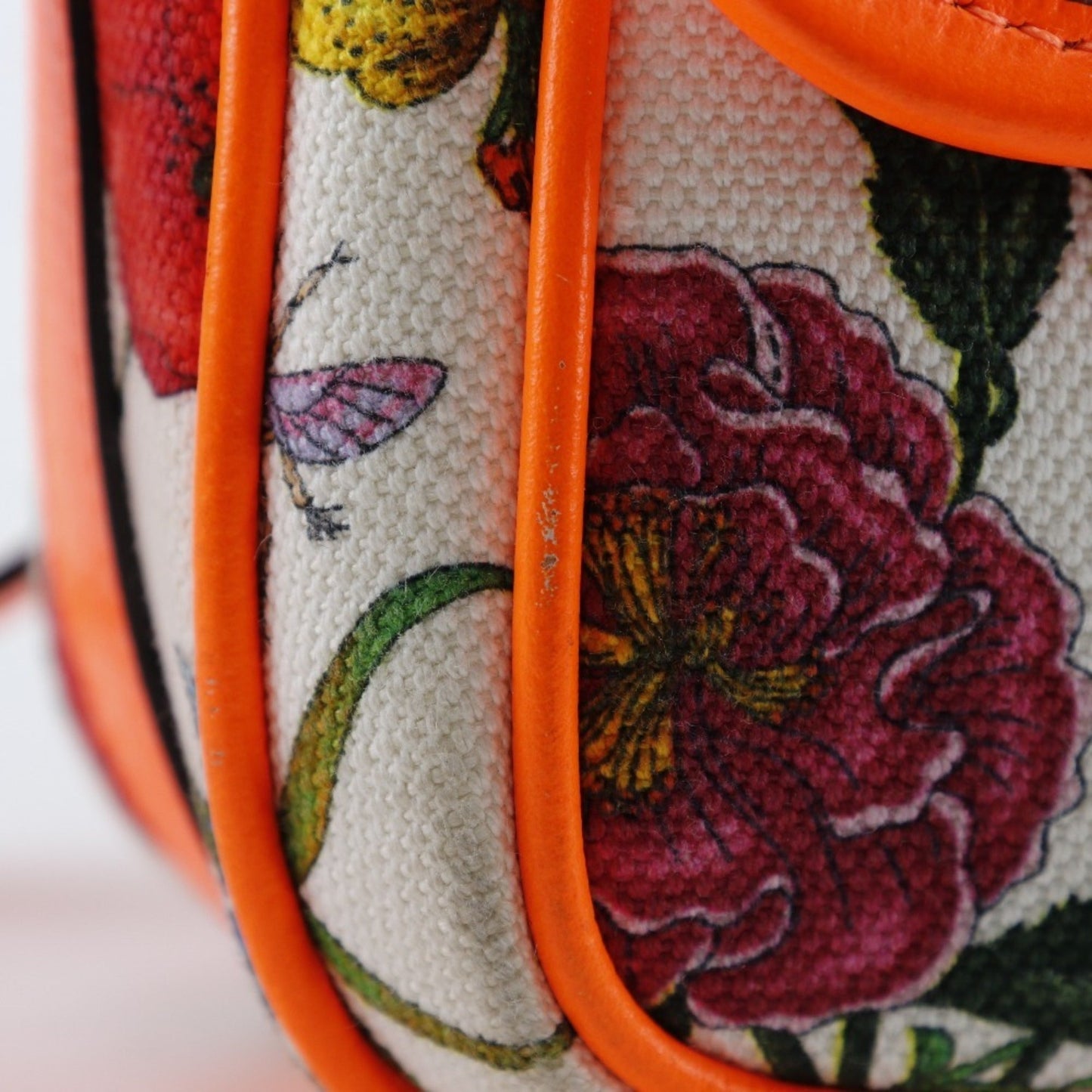 Gucci Orange Canvas Leather Shoulder Bag ( )