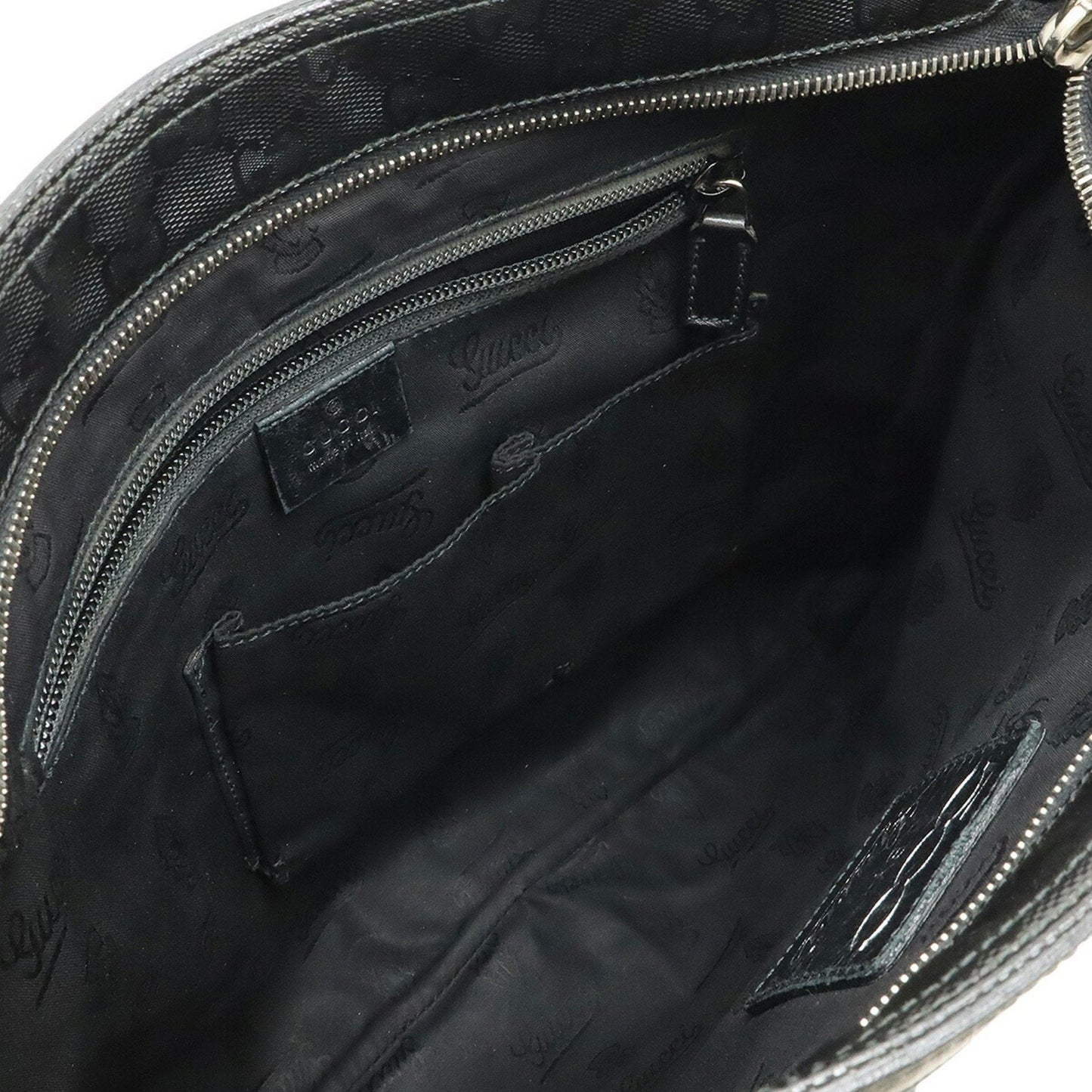 Gucci Black Green Red Color Gg Imprimé Leather Shoulder Bag ( )