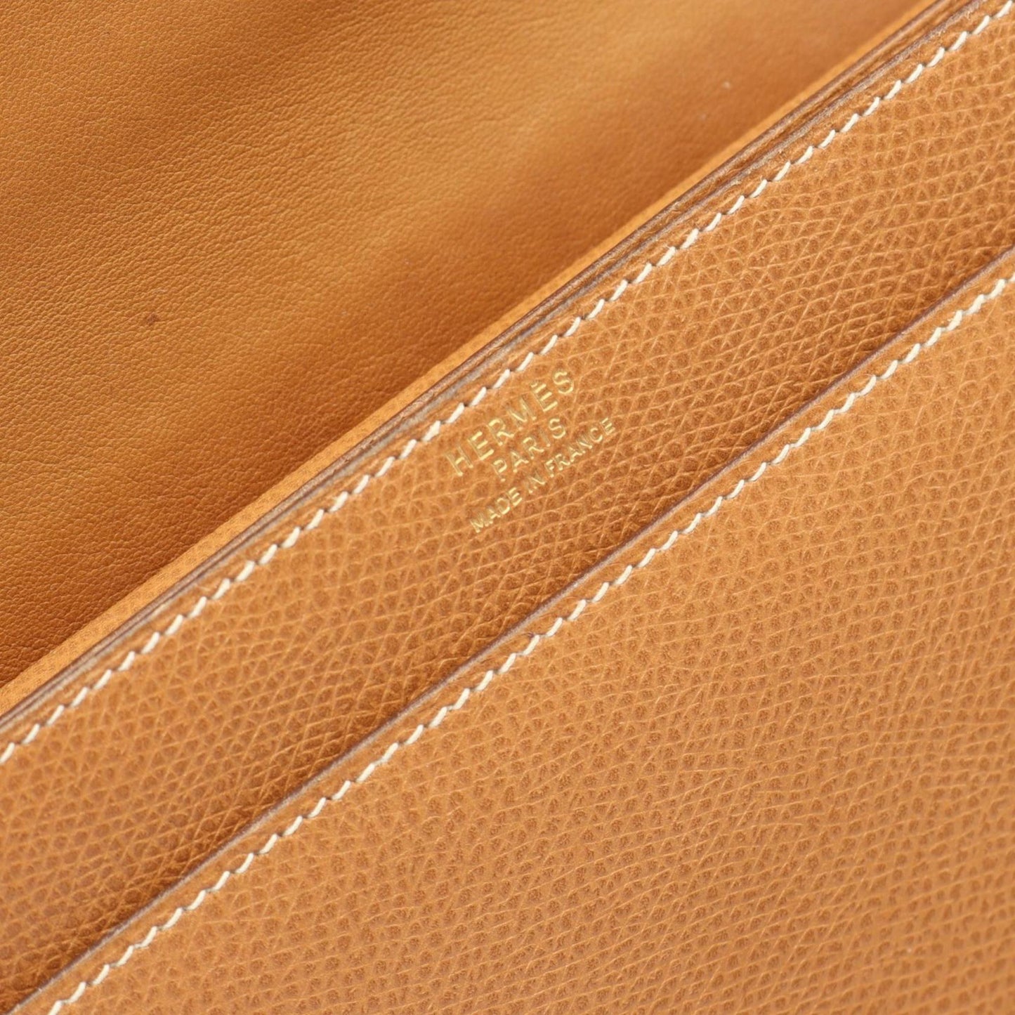Hermes Brown Courchevel Leather Handbag ( )