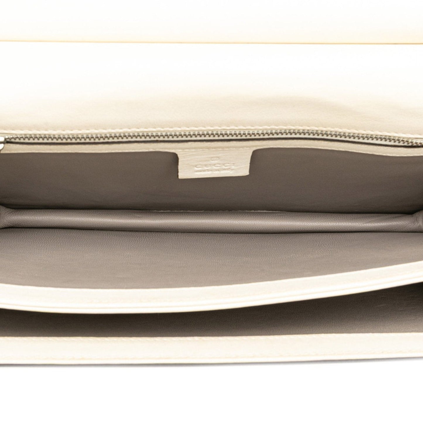 Gucci Gray White Leather Shoulder Bag ( )
