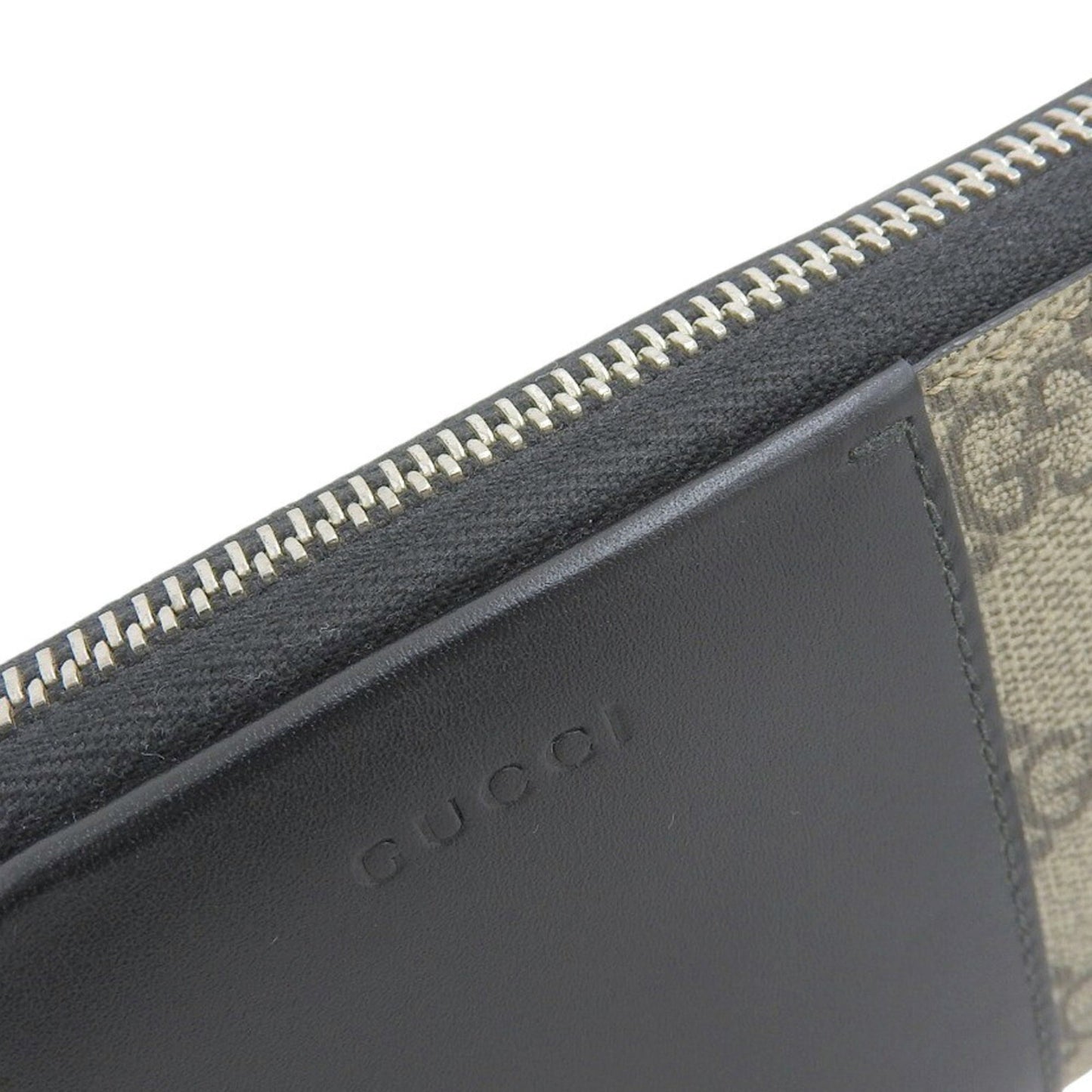 Gucci Beige Black Gg Supreme Long Wallet (Bi-Fold) ( )