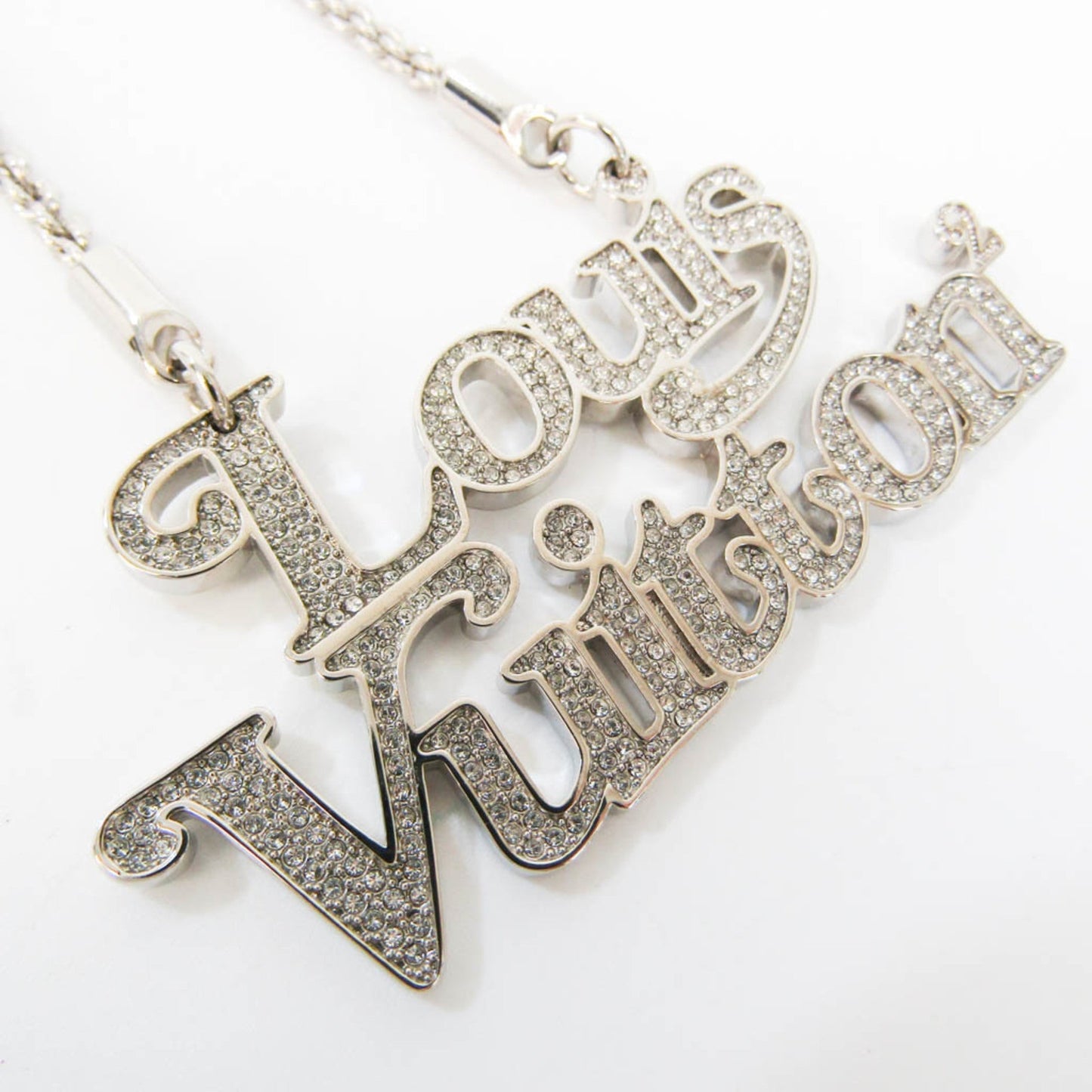LOUIS VUITTON Colliersquard LV Strass MP2691 Metal,Rhinestone Men,Women Pendant Necklace [Silver]
