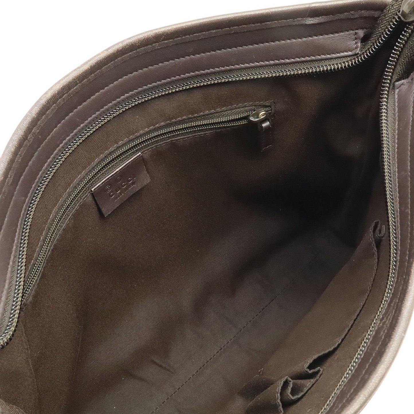 Gucci Beige Dark Brown Gg Supreme Leather Shoulder Bag ( )