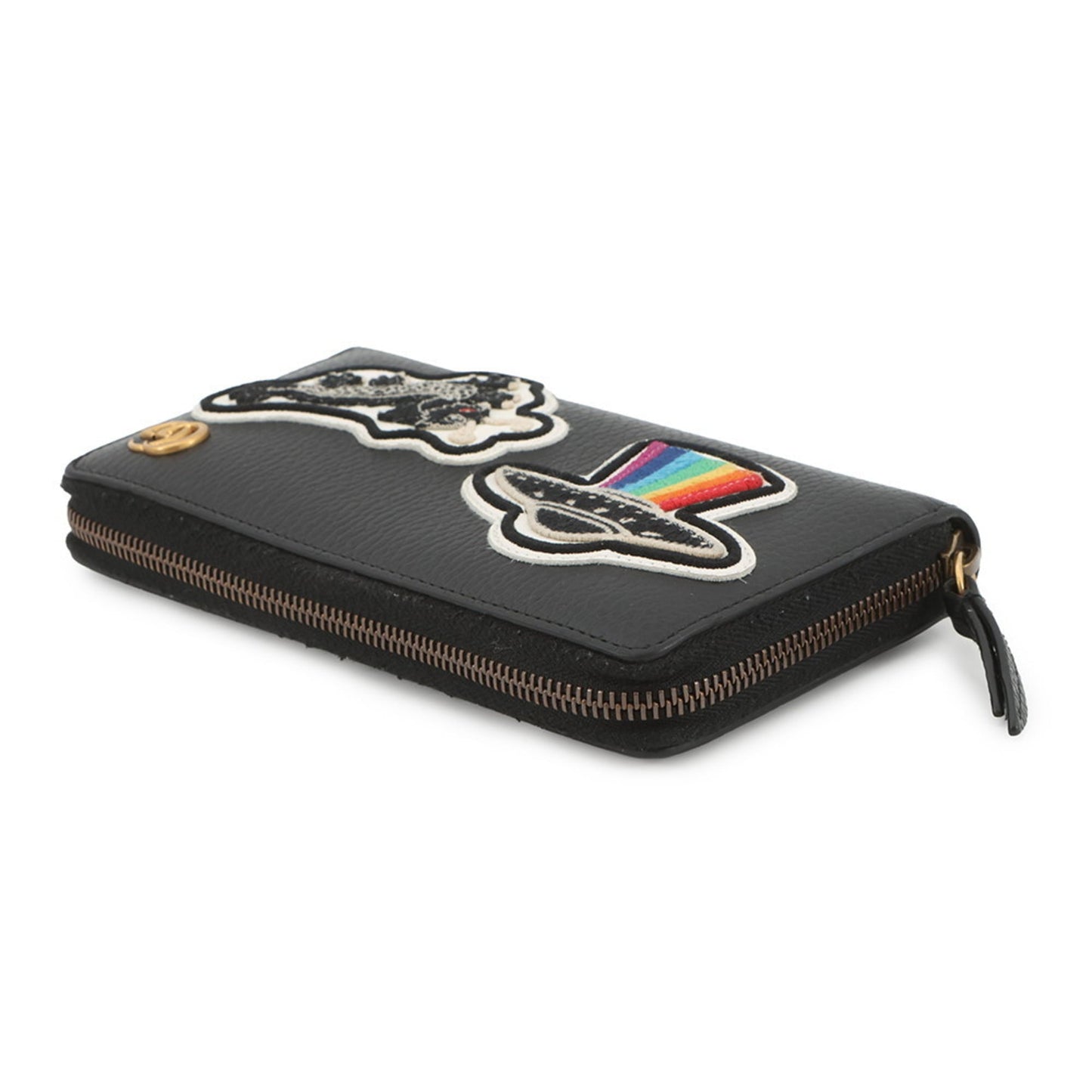Gucci Black Multi-Color Leather Long Wallet (Bi-Fold) ( )