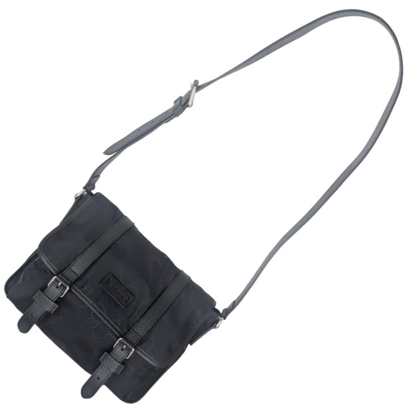 Gucci Black Nylon Leather Shoulder Bag ( )