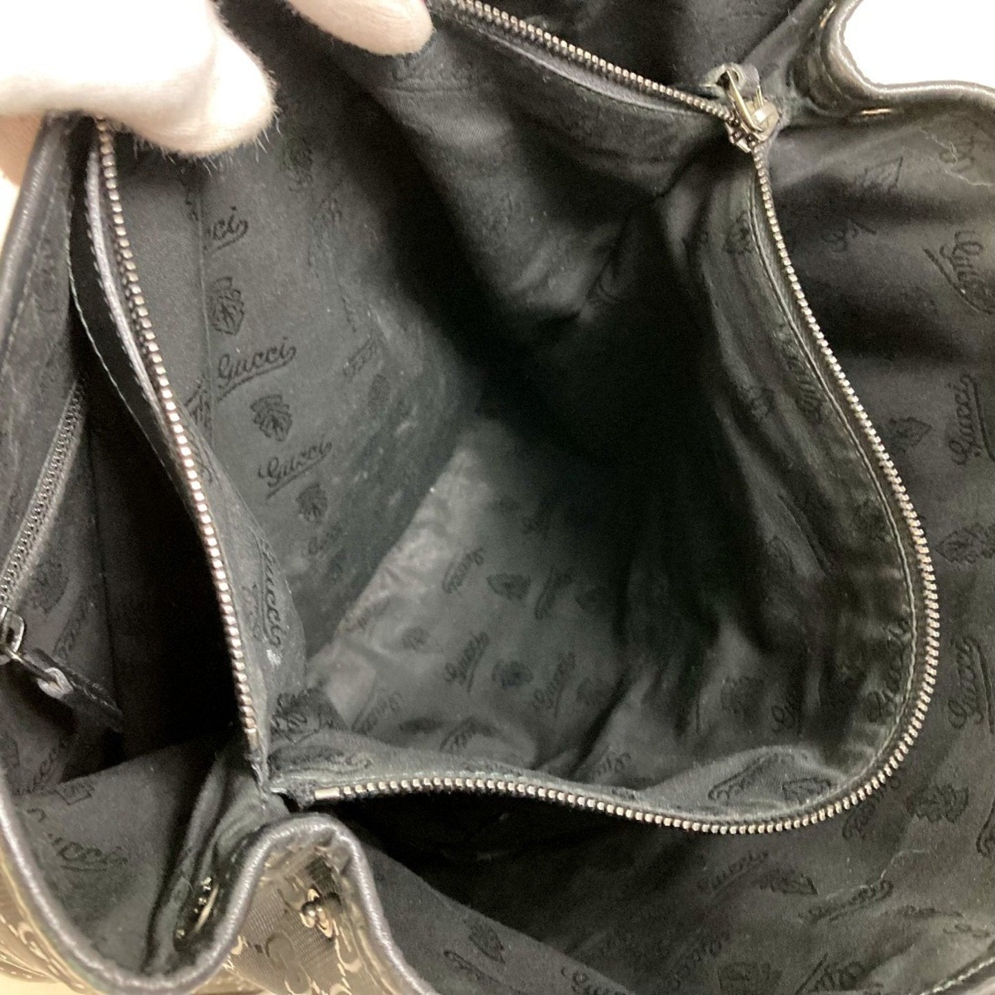 Gucci Black Gg Imprimé Tote Bag ( )