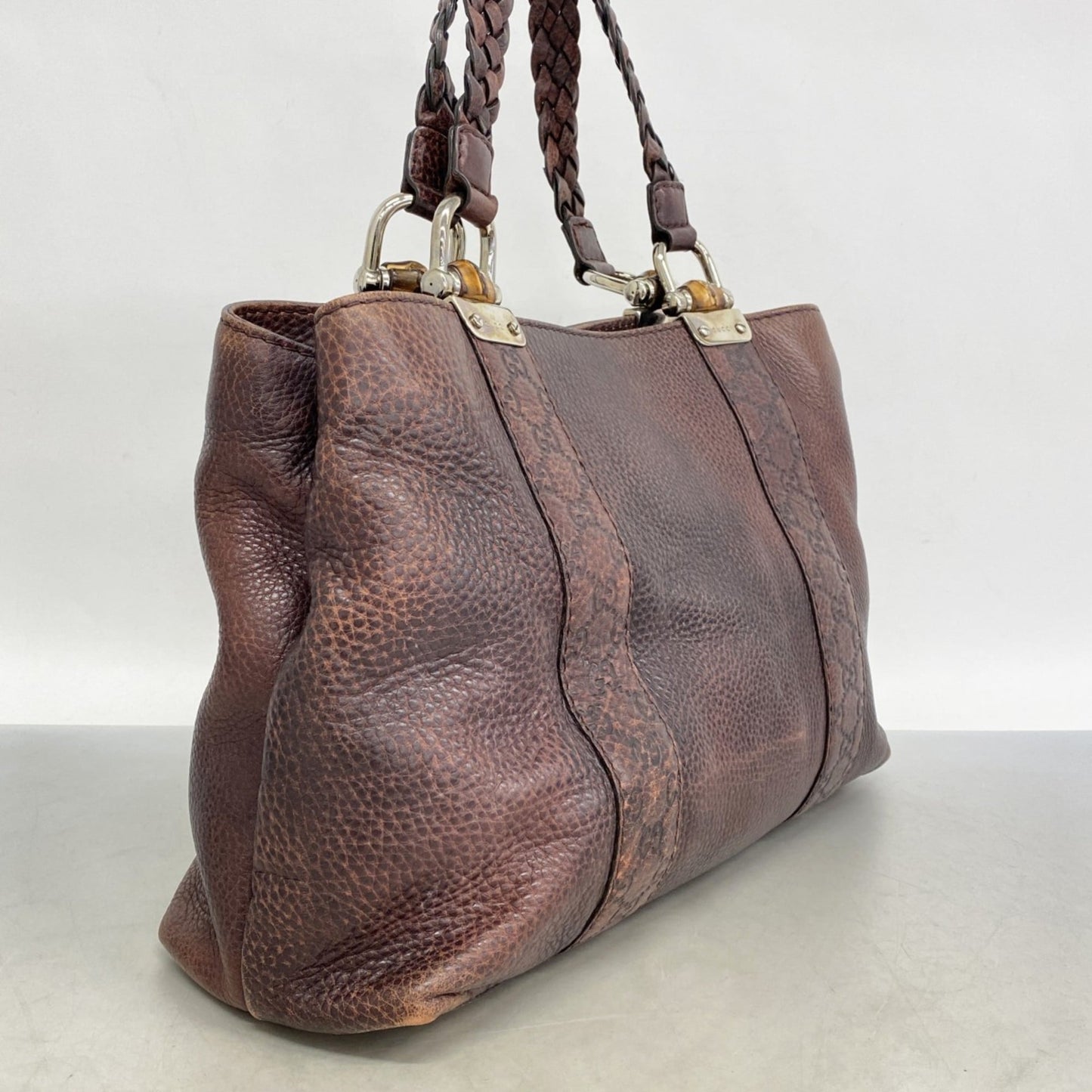 Gucci Brown Leather Tote Bag ( )