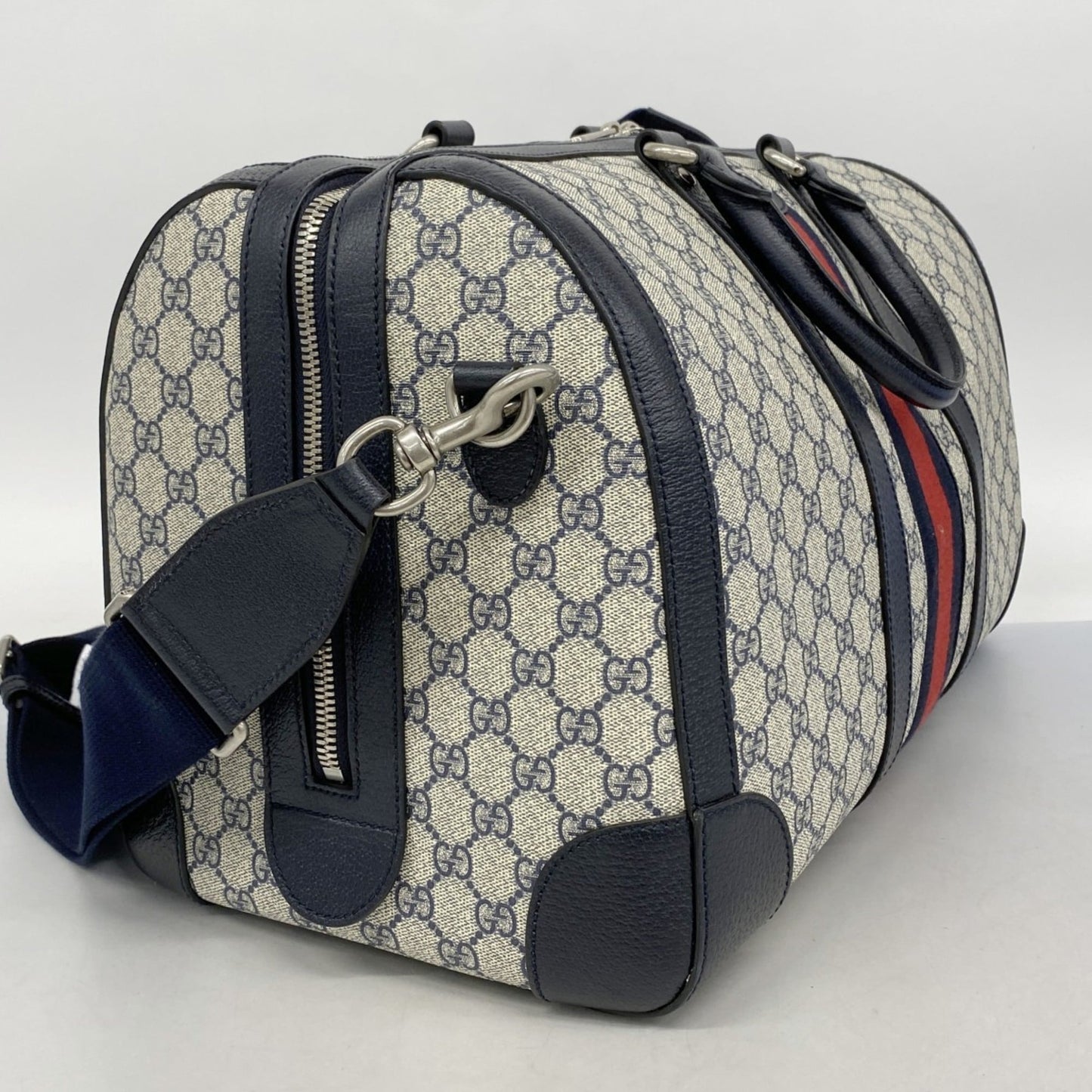 Gucci Navy Pvc Boston Bag ( )