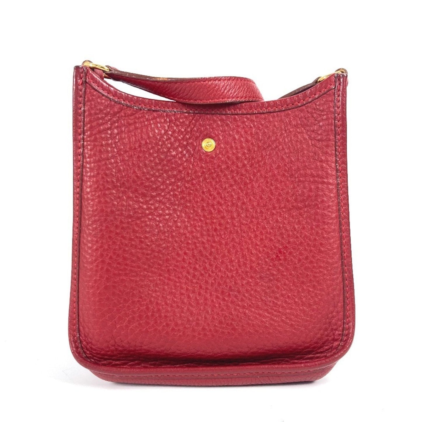 Hermes Red Color Rouge H Taurillon Clemence Leather Pochette Shoulder Bag ( )