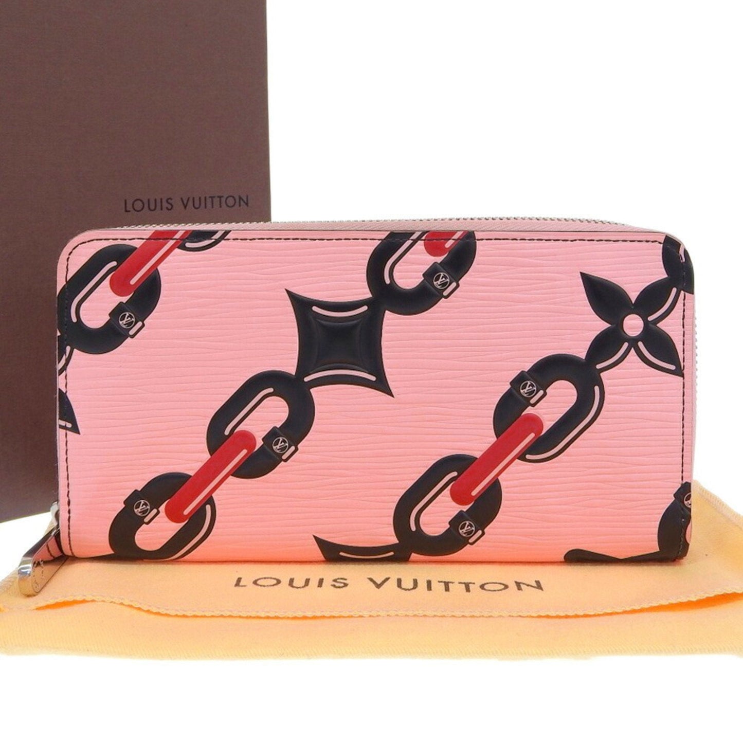 LOUIS VUITTON Epi Zippy Round Long Wallet Chain 2016 M62233