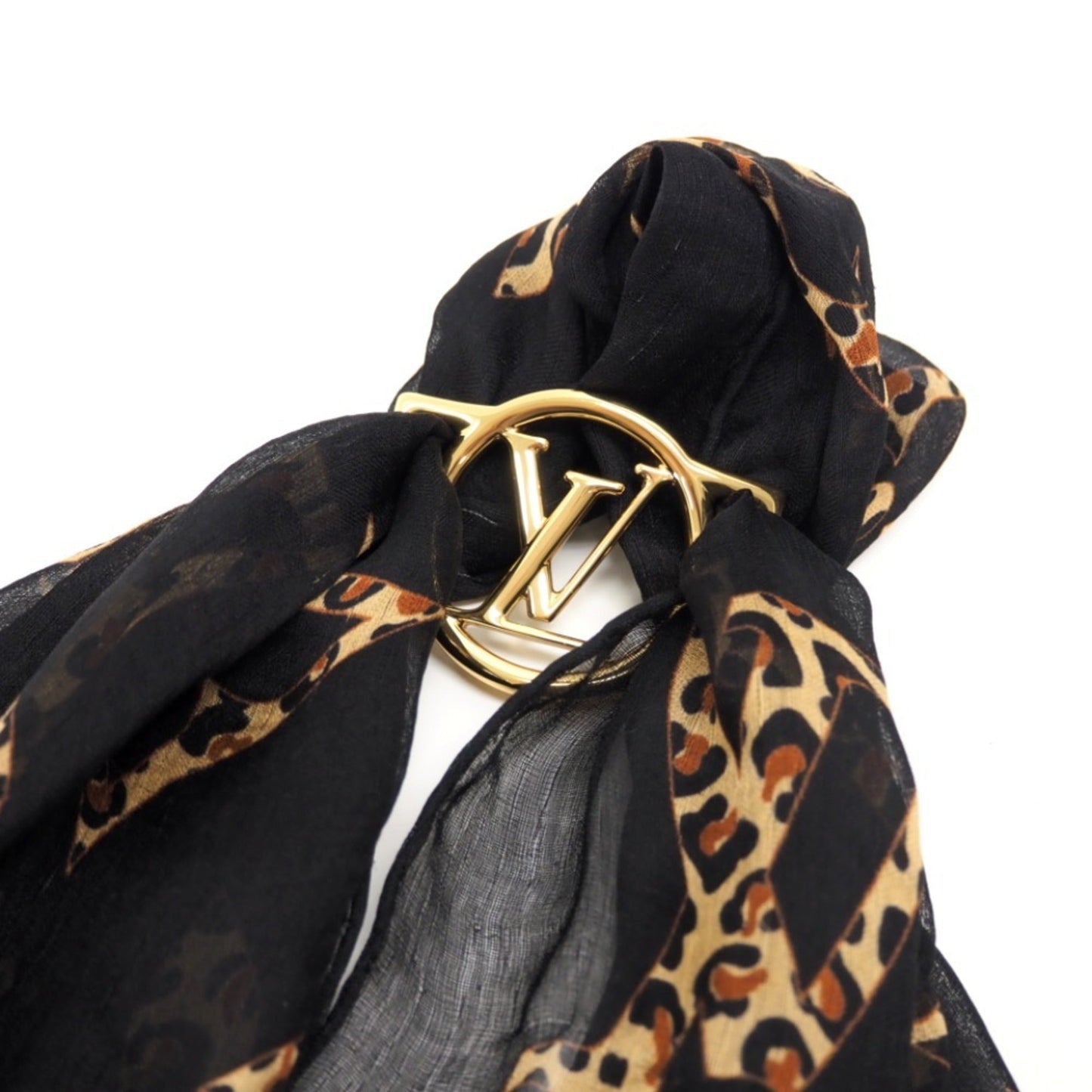 LOUIS VUITTON M77015 Etole Envy LV Wild at Heart Stole Black Unisex