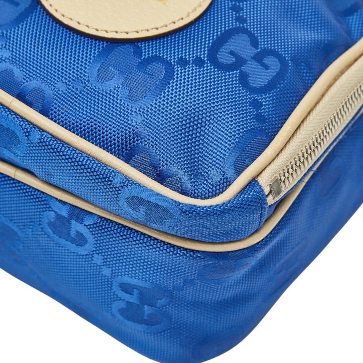 Gucci Blue Nylon Leather Handbag Shoulder Bag ( )