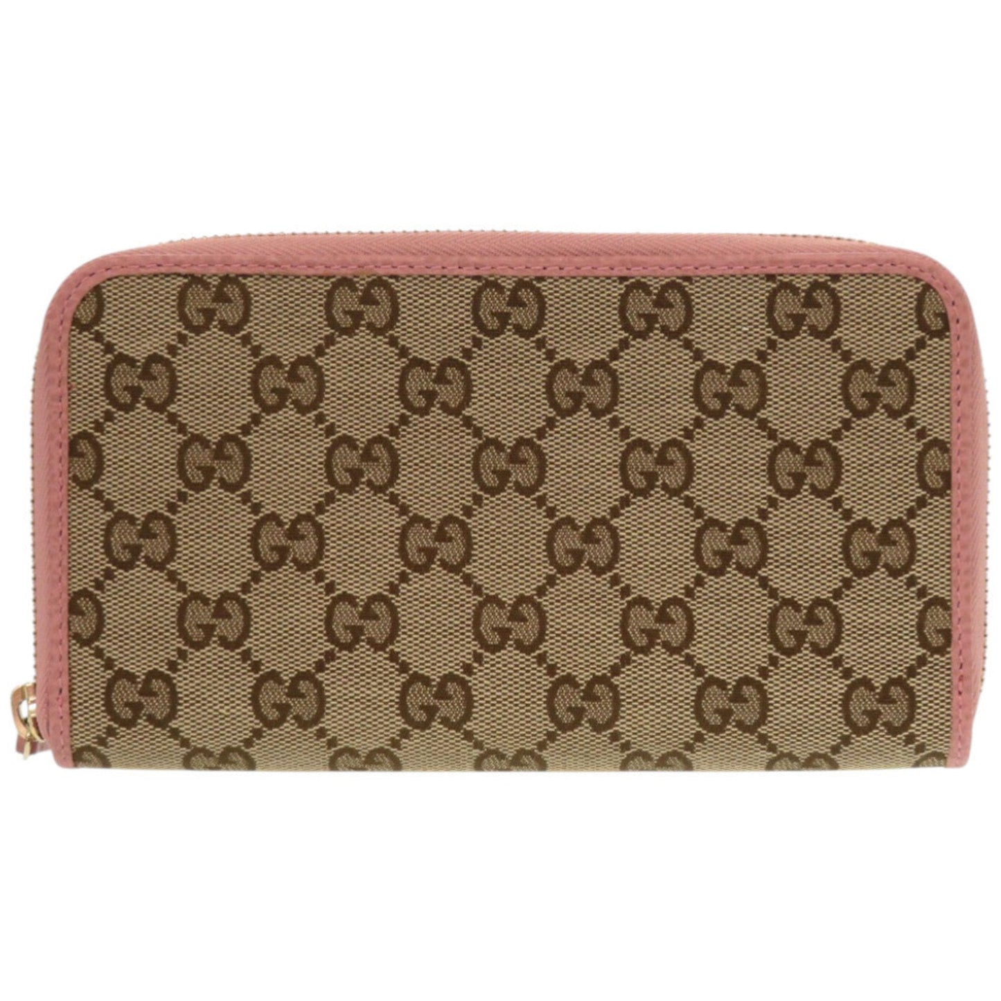 Gucci Beige Dusty Pink Gg Supreme Canvas Long Wallet (Bi-Fold) ( )