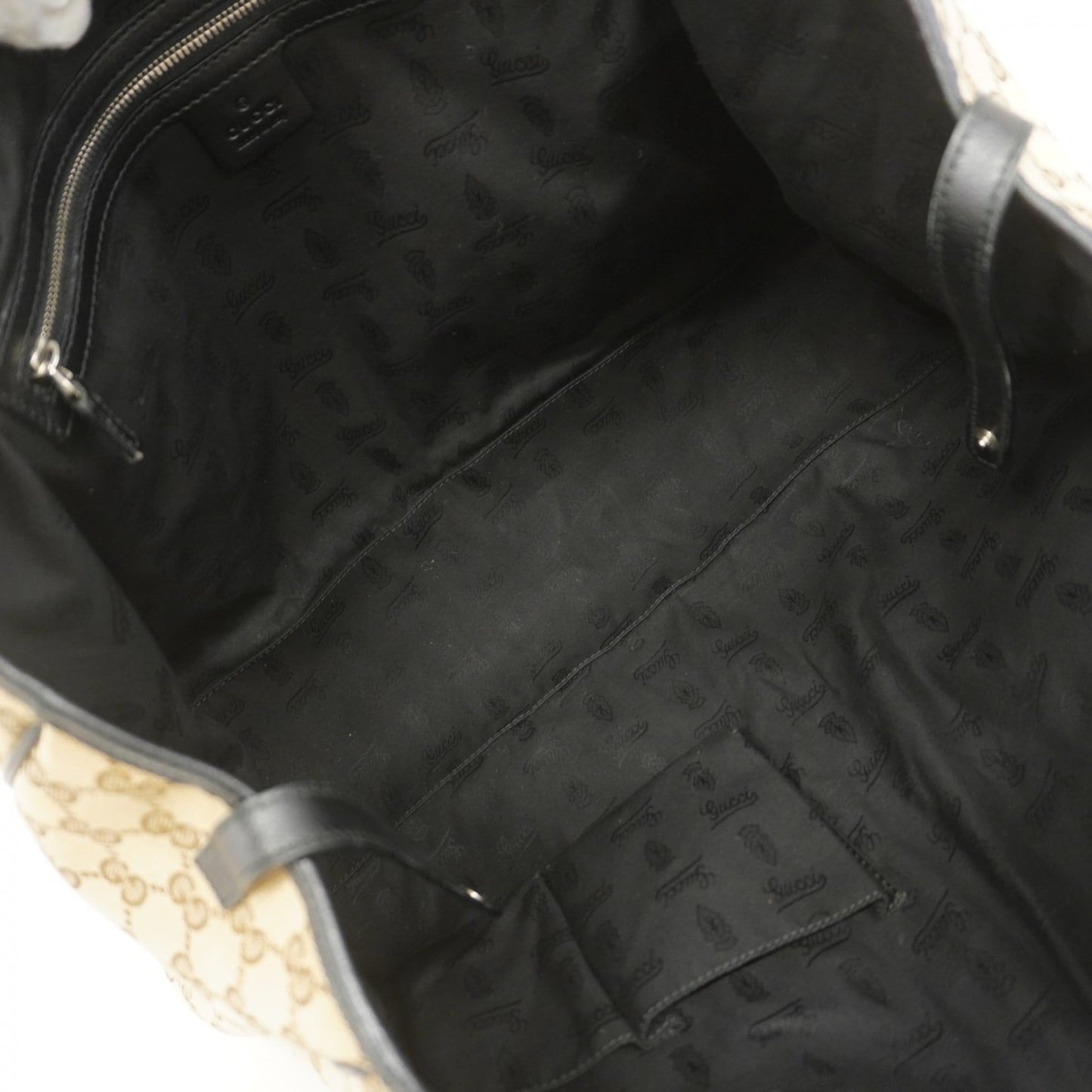 Gucci Black Brown Canvas Tote Bag ( )