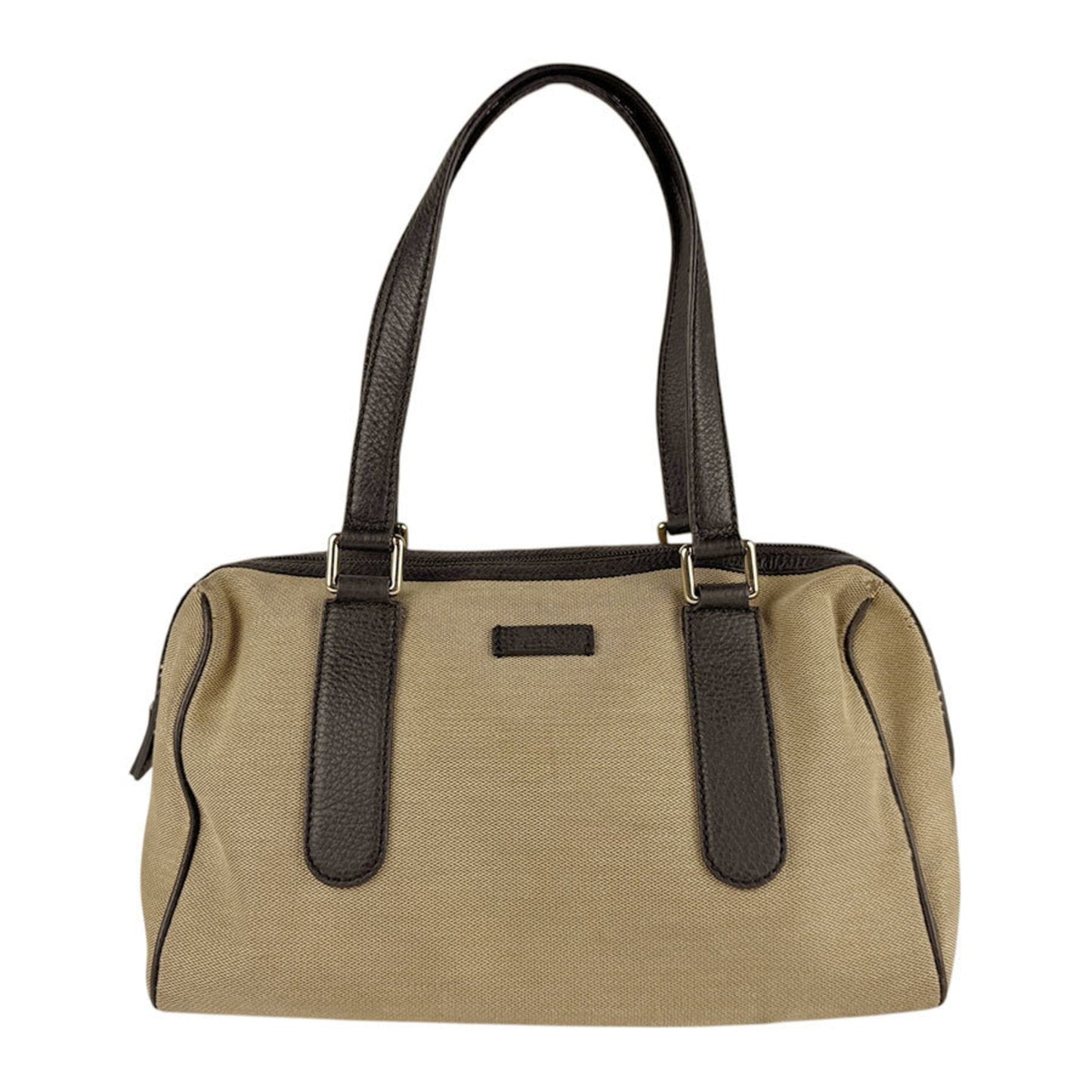 Gucci Brown Canvas Leather Handbag ( )