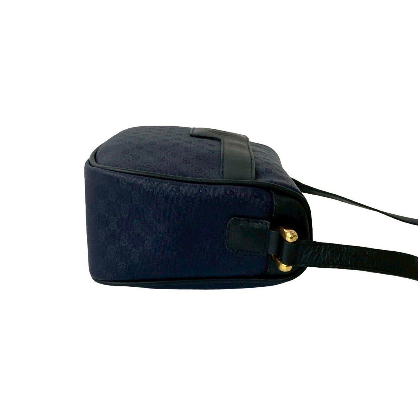 Gucci Black Navy Leather Pvc Pochette Shoulder Bag ( )