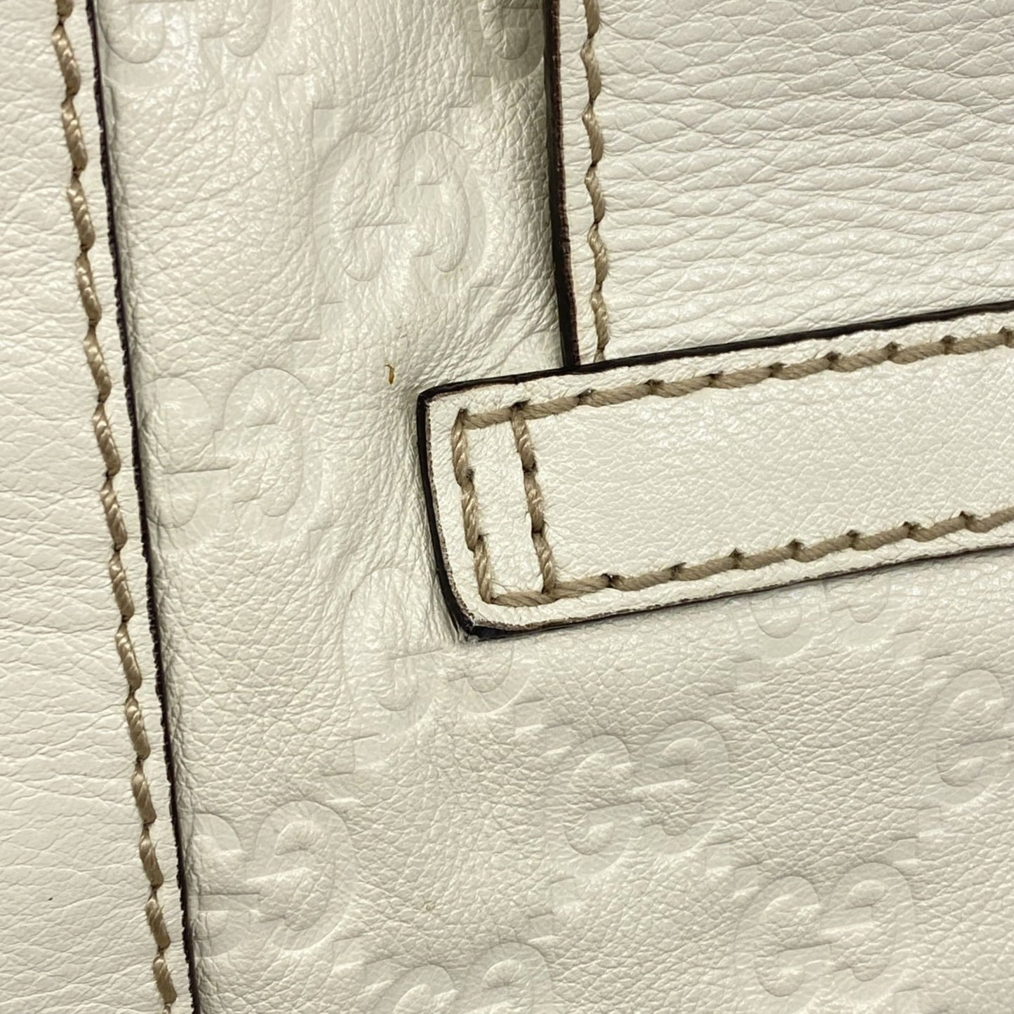 Gucci White Leather Tote Bag ( )