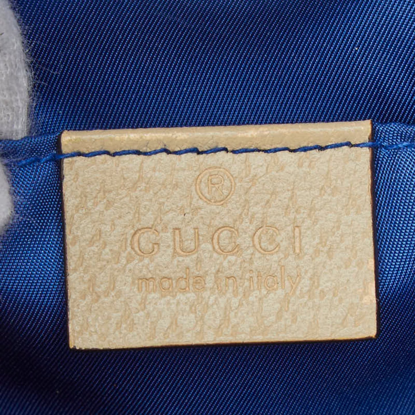 Gucci Blue Nylon Leather Handbag Shoulder Bag ( )