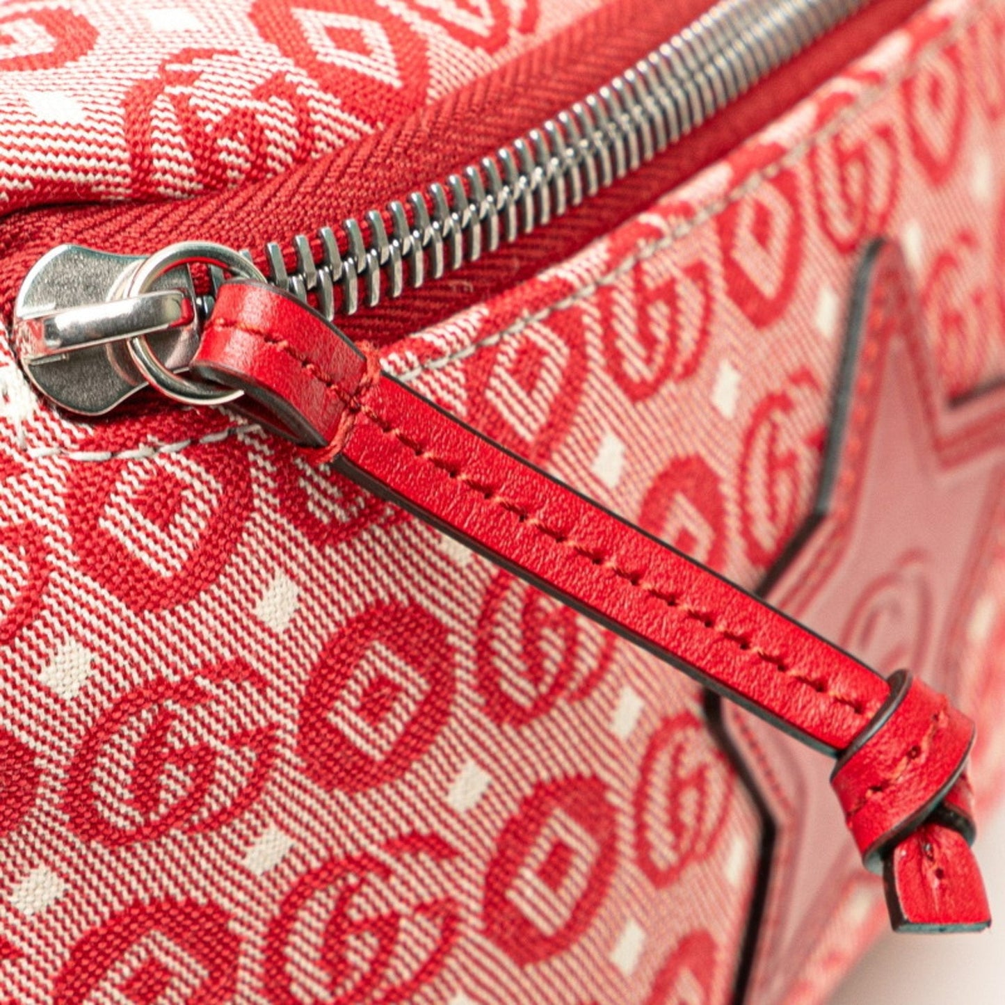 Gucci Red Color Canvas Leather Sling Bag ( )