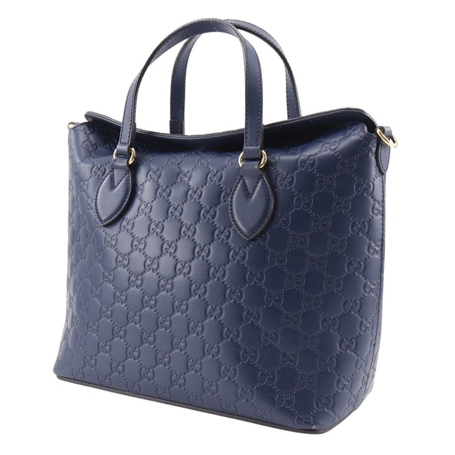 Gucci Navy Leather Handbag ( )