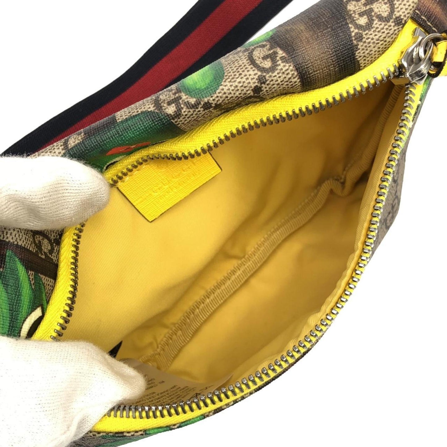Gucci Beige Green Yellow Gg Supreme Fanny Pack ( )