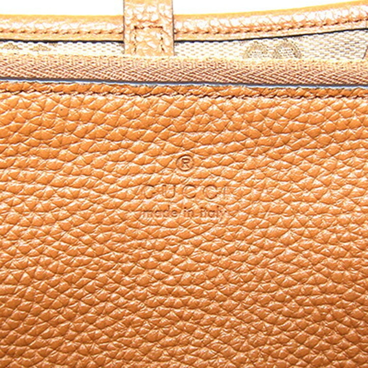 Gucci Brown Gg Canvas Leather Tote Bag ( )